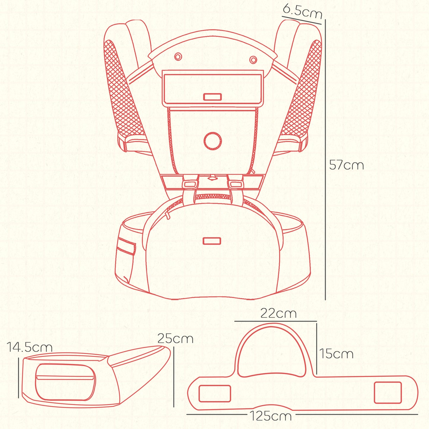 AIYAPLAY Versatile 6-in-1 Baby Carrier for Newborns to Toddlers with Removable Seat, Grey - ALL4U RETAILER LTD