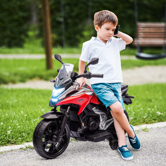 AIYAPLAY Honda Licensed 12V Kids Electric Motorbike with Music and Lights - Red, for Ages 3-6 - ALL4U RETAILER LTD