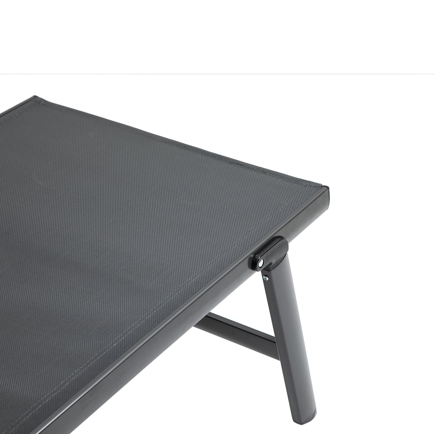Outsunny Set Of 2 Folding Sun Loungers With 5 Position Adjustable Chaise Lounges Aluminium Frame For Patio Garden Grey