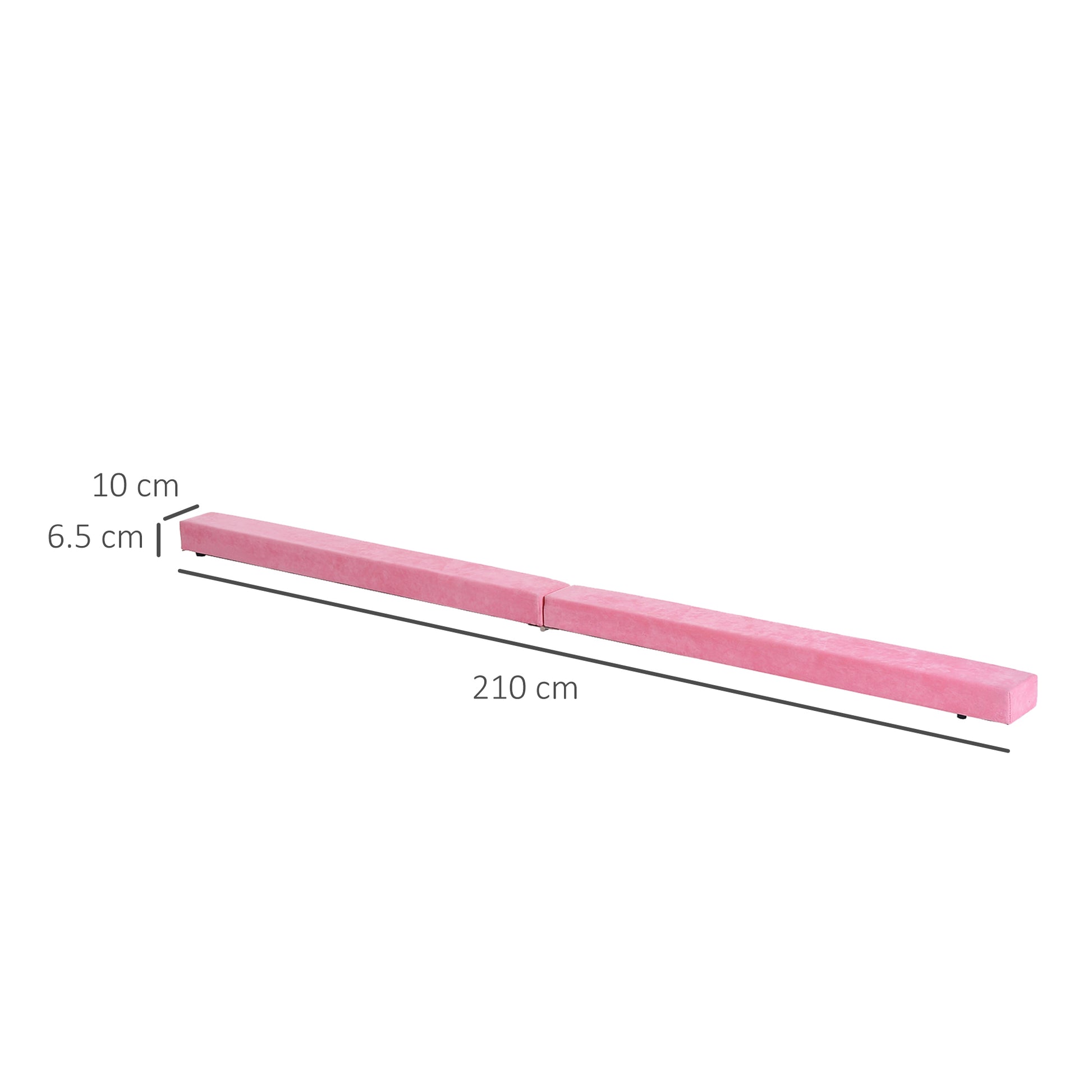 HOMCOM 2.1m Pink Foam Balance Beam for Gymnastics Training - ALL4U RETAILER LTD