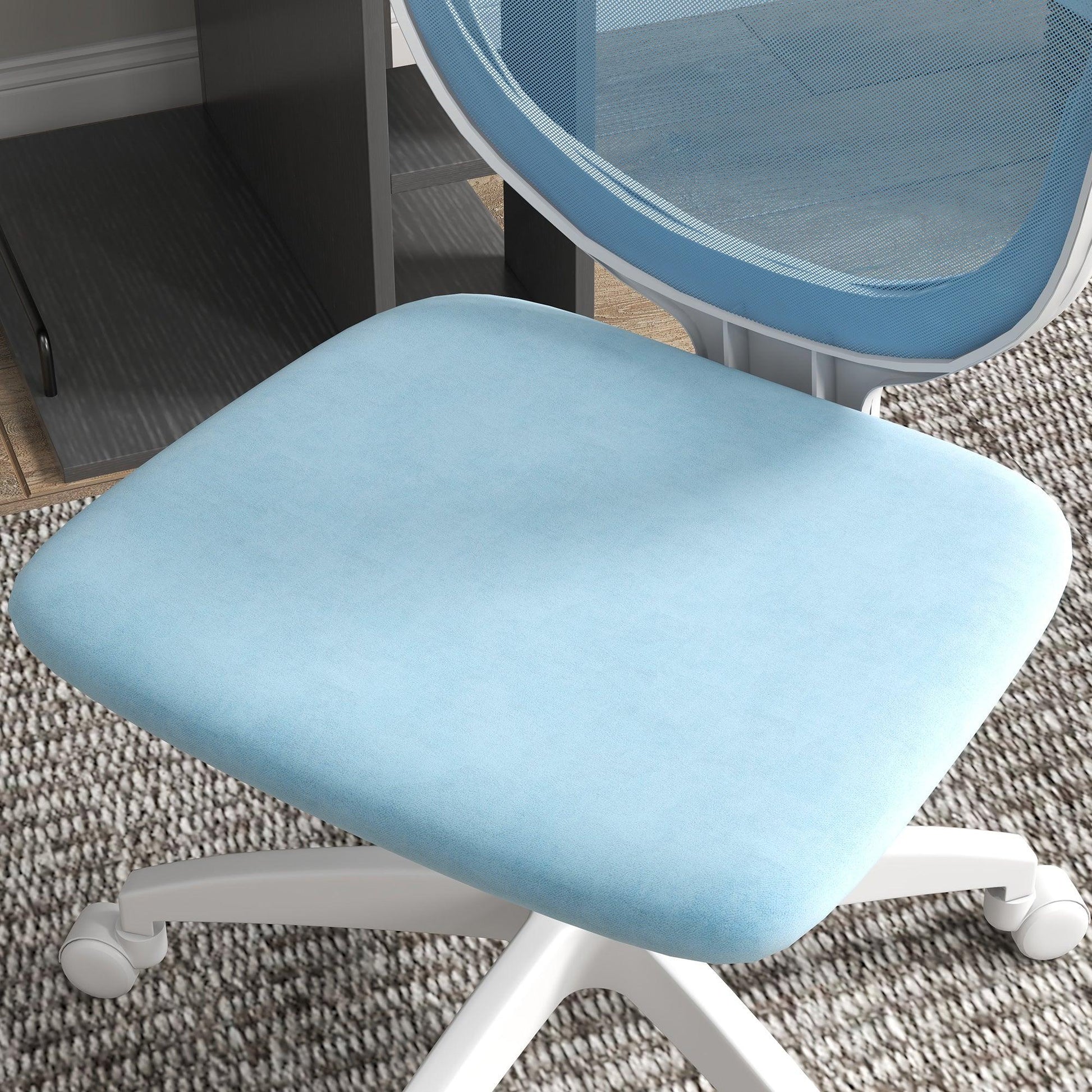 Vinsetto Mesh Office Chair, Blue, Swivel Wheels - ALL4U RETAILER LTD