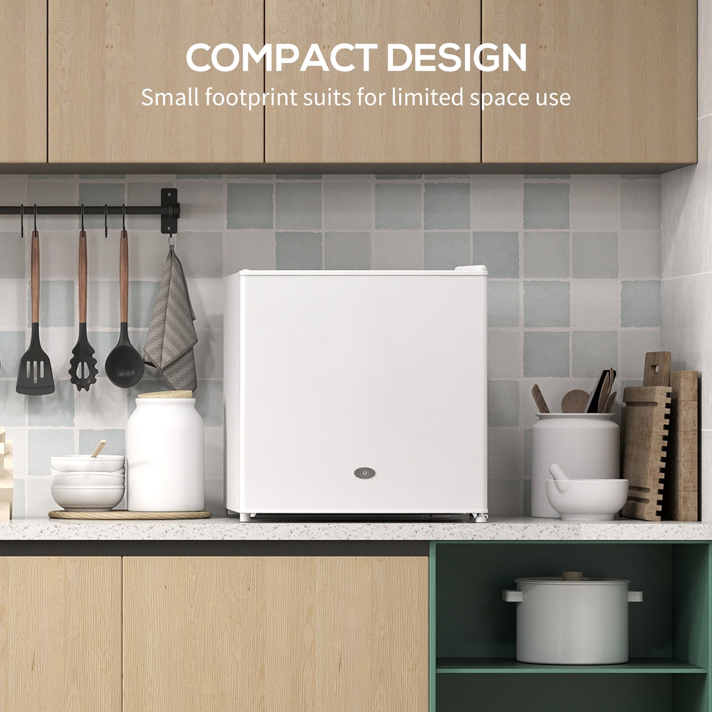 HOMCOM 35L Mini Freezer Countertop White With Temperature Range Minus 24 To Minus 14 Celsius