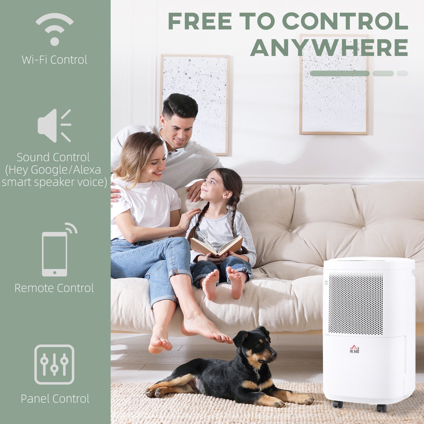 HOMCOM Smart 10L/Day Quiet Dehumidifier with WiFi Control for Home and Laundry Spaces - ALL4U RETAILER LTD