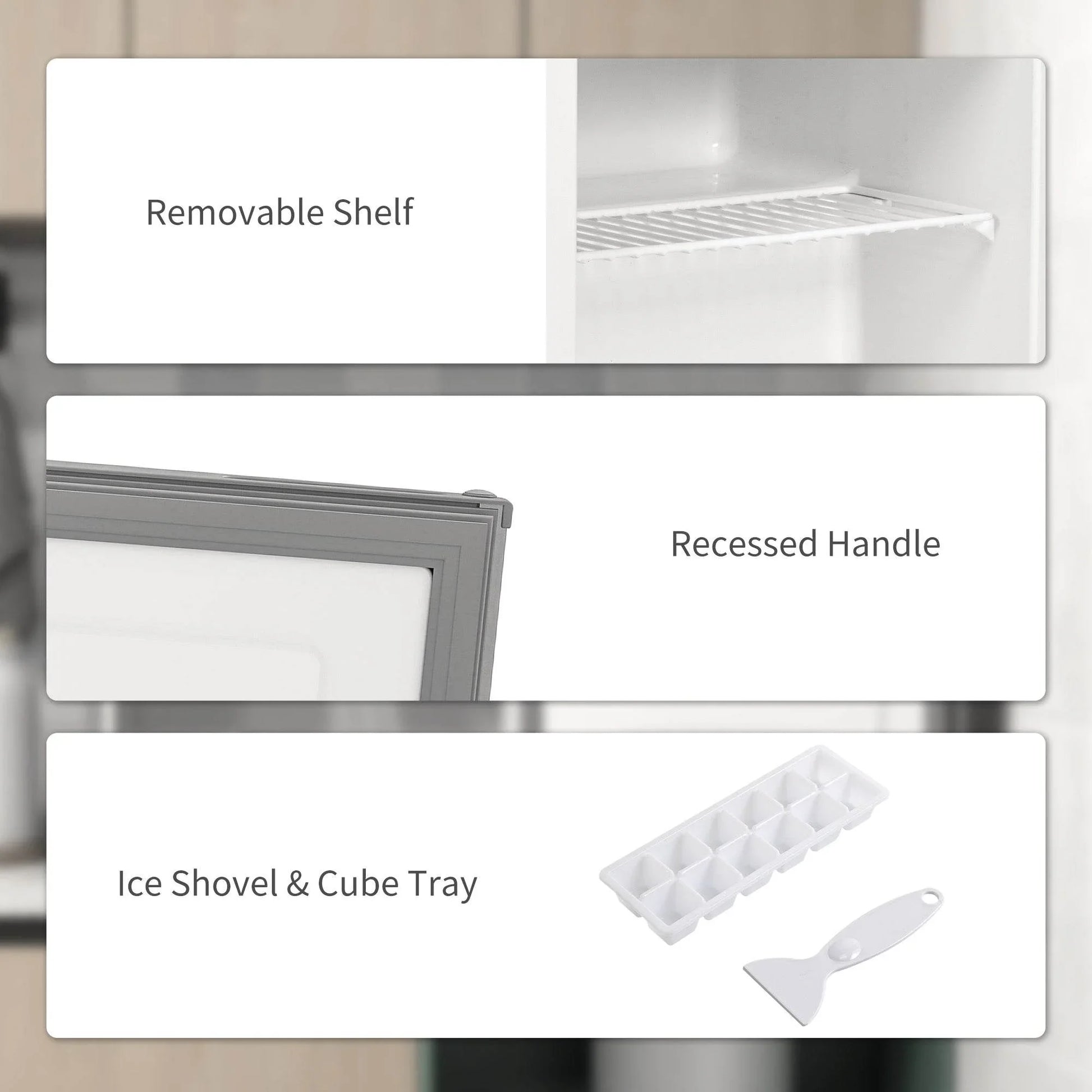 HOMCOM Compact 35L Mini Freezer with Adjustable Temperature, Grey - ALL4U RETAILER LTD