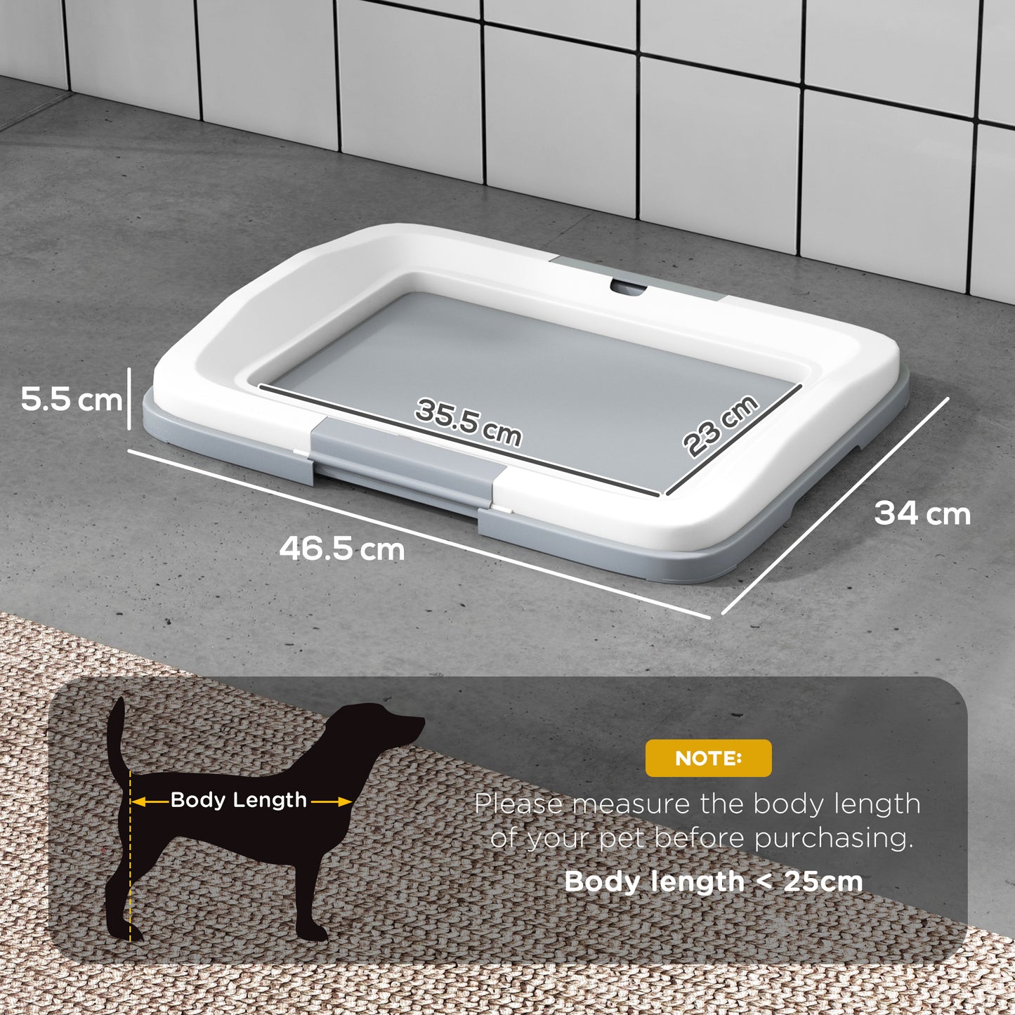 PawHut Compact Dog Training Toilet Tray - 47cm x 34cm - ALL4U RETAILER LTD