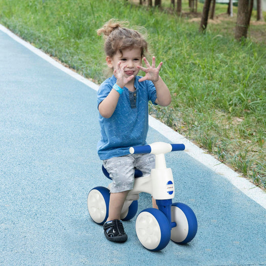 AIYAPLAY Balance Bike – No Pedal, 4 Wheels, Blue - ALL4U RETAILER LTD