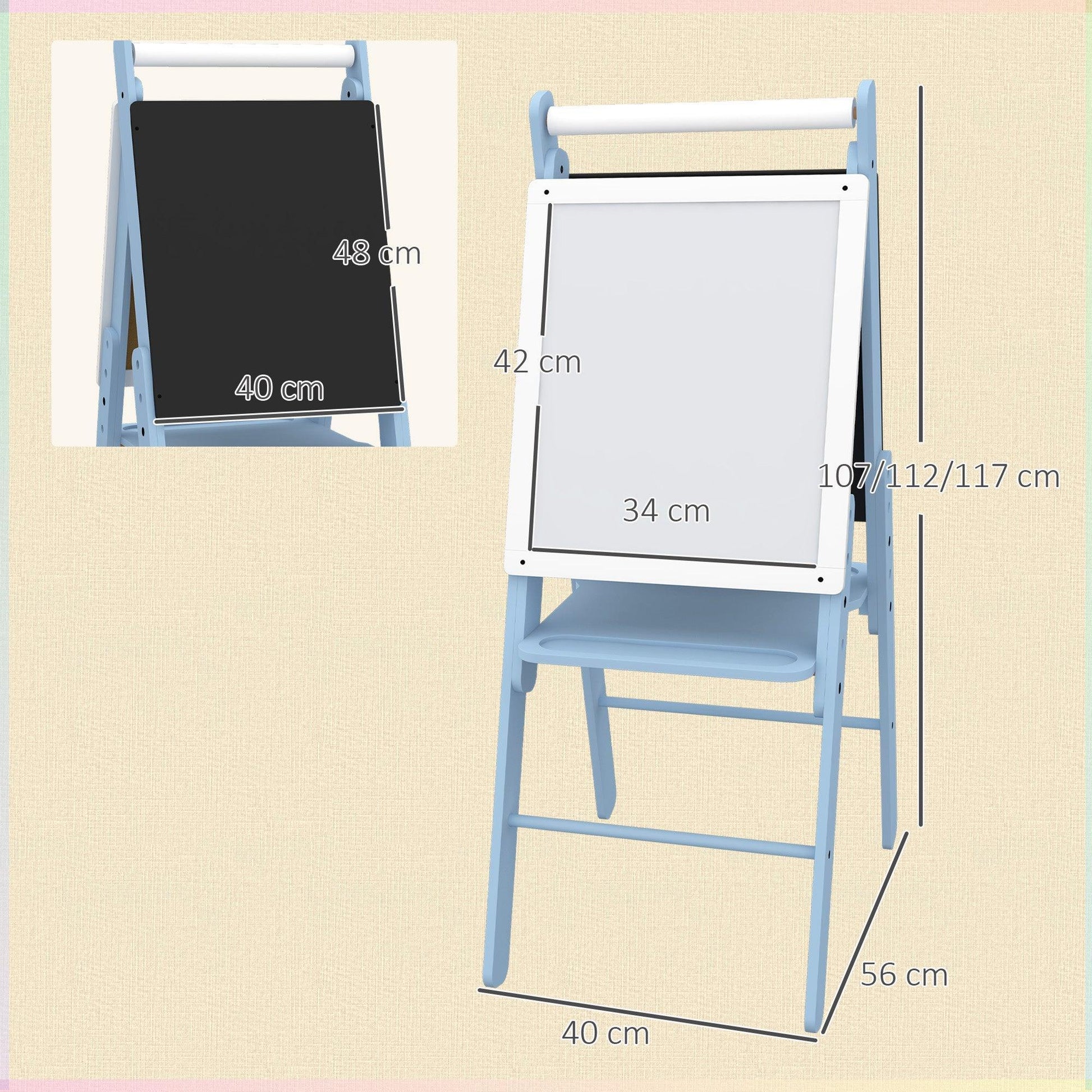 AIYAPLAY Kids Art Easel: Blue, 3-in-1, Adjustable - ALL4U RETAILER LTD