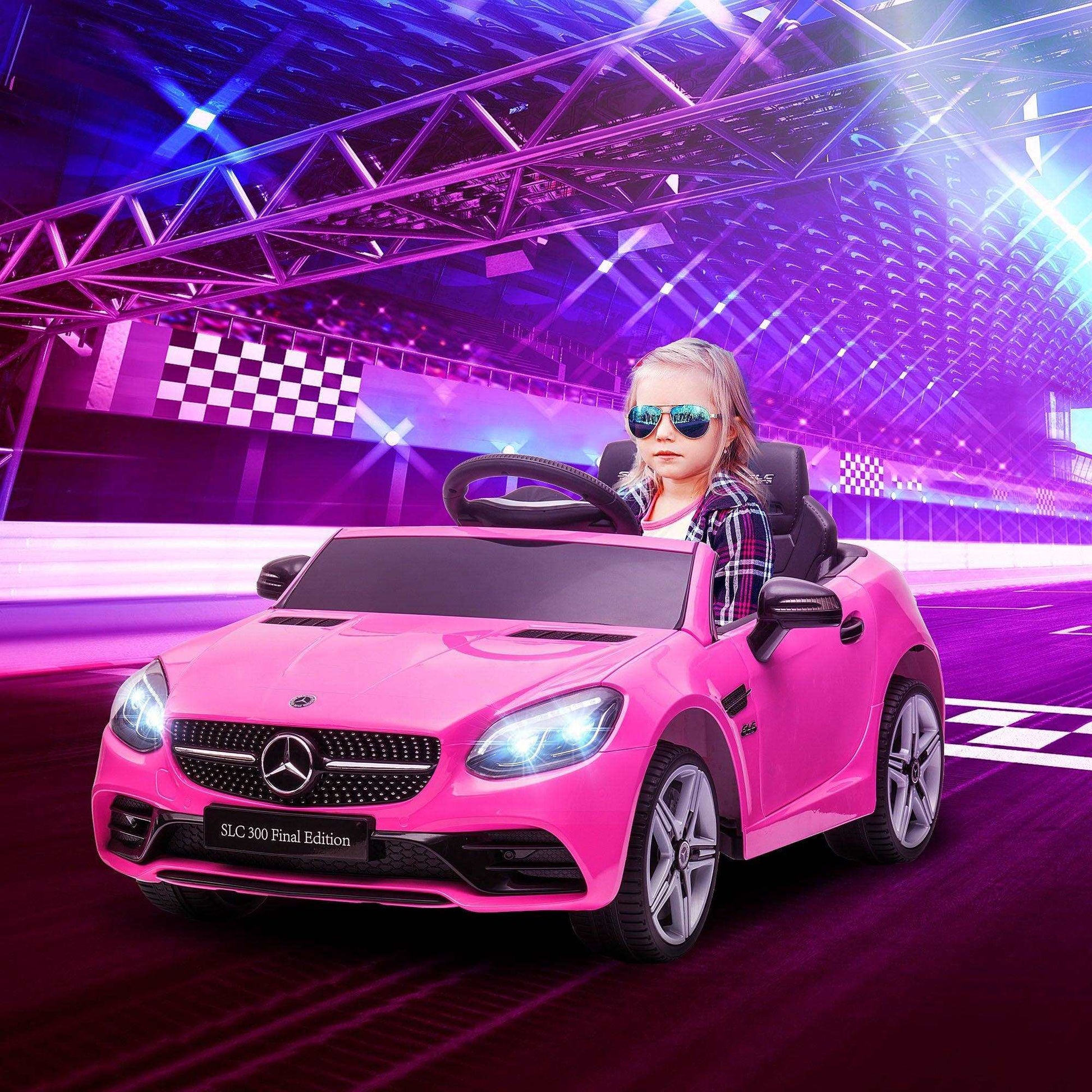 AIYAPLAY Mercedes SLC 300 12V Ride-On Car - Pink - ALL4U RETAILER LTD