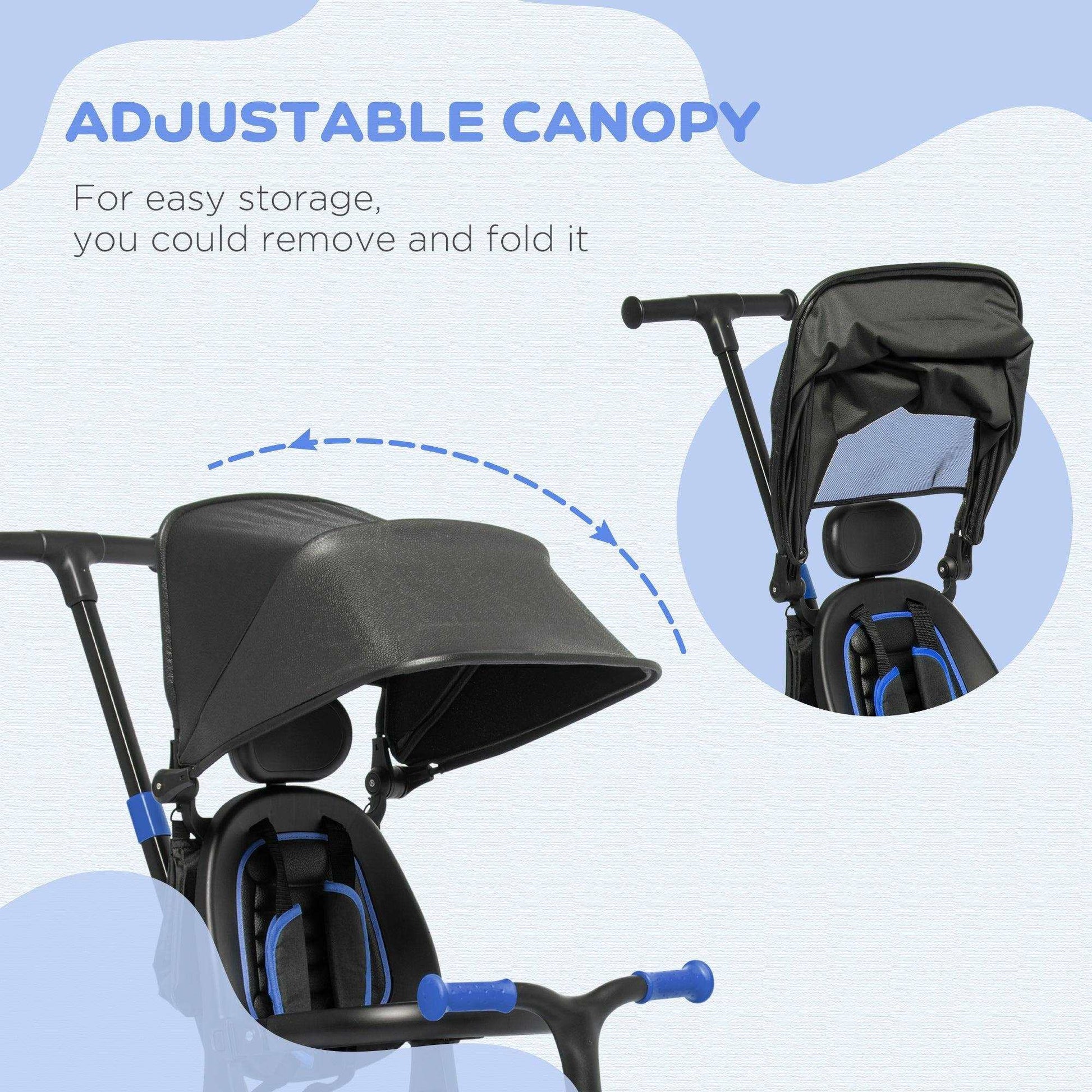 AIYAPLAY Tricycle for Kids: Aluminum Frame, Adjustable Handle,  Blue - ALL4U RETAILER LTD