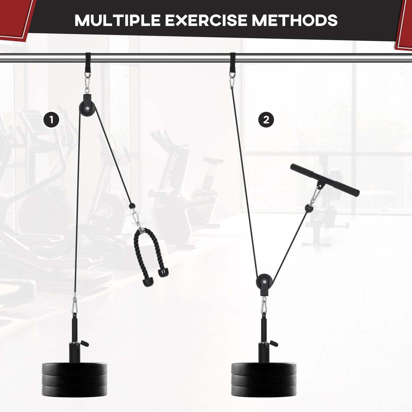 SPORTNOW Cable Machine Pulley System for Home Gym Biceps Tricep Training - ALL4U RETAILER LTD