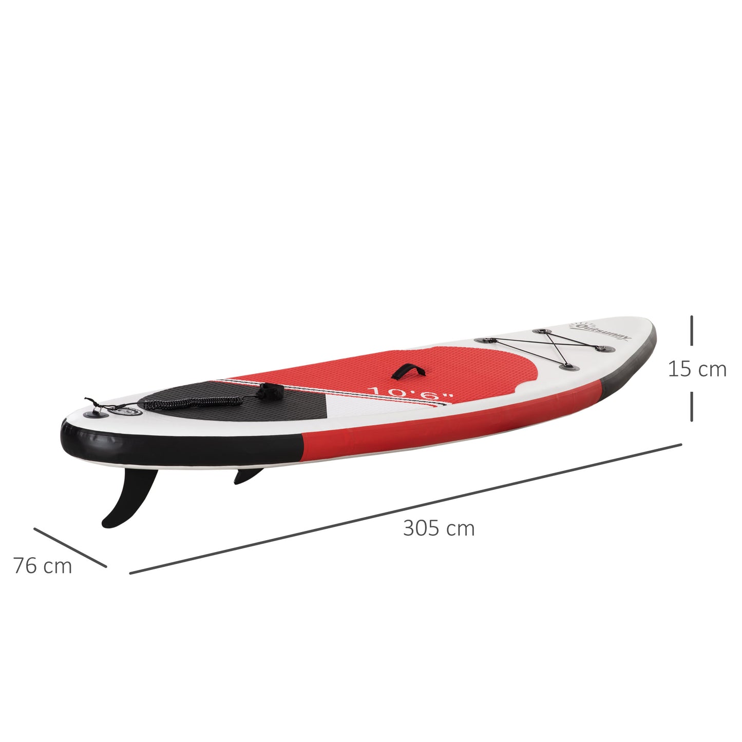 Outsunny Inflatable Stand Up Paddle Board Set with Accessories - Non-Slip Deck, Adjustable Aluminium Paddle & Travel Backpack, White - ALL4U RETAILER LTD