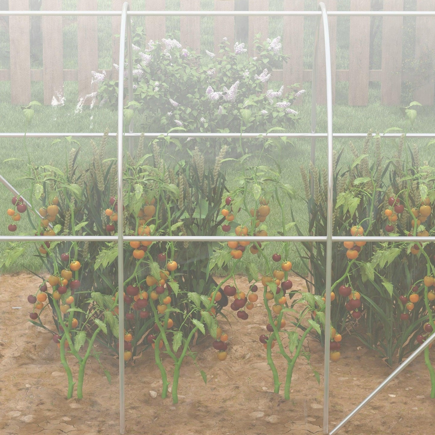 Outsunny Polytunnel Greenhouse Walk-in Grow House with PE Cover, Door and Galvanised Steel Frame, 3 x 2 x 2m, Clear - ALL4U RETAILER LTD