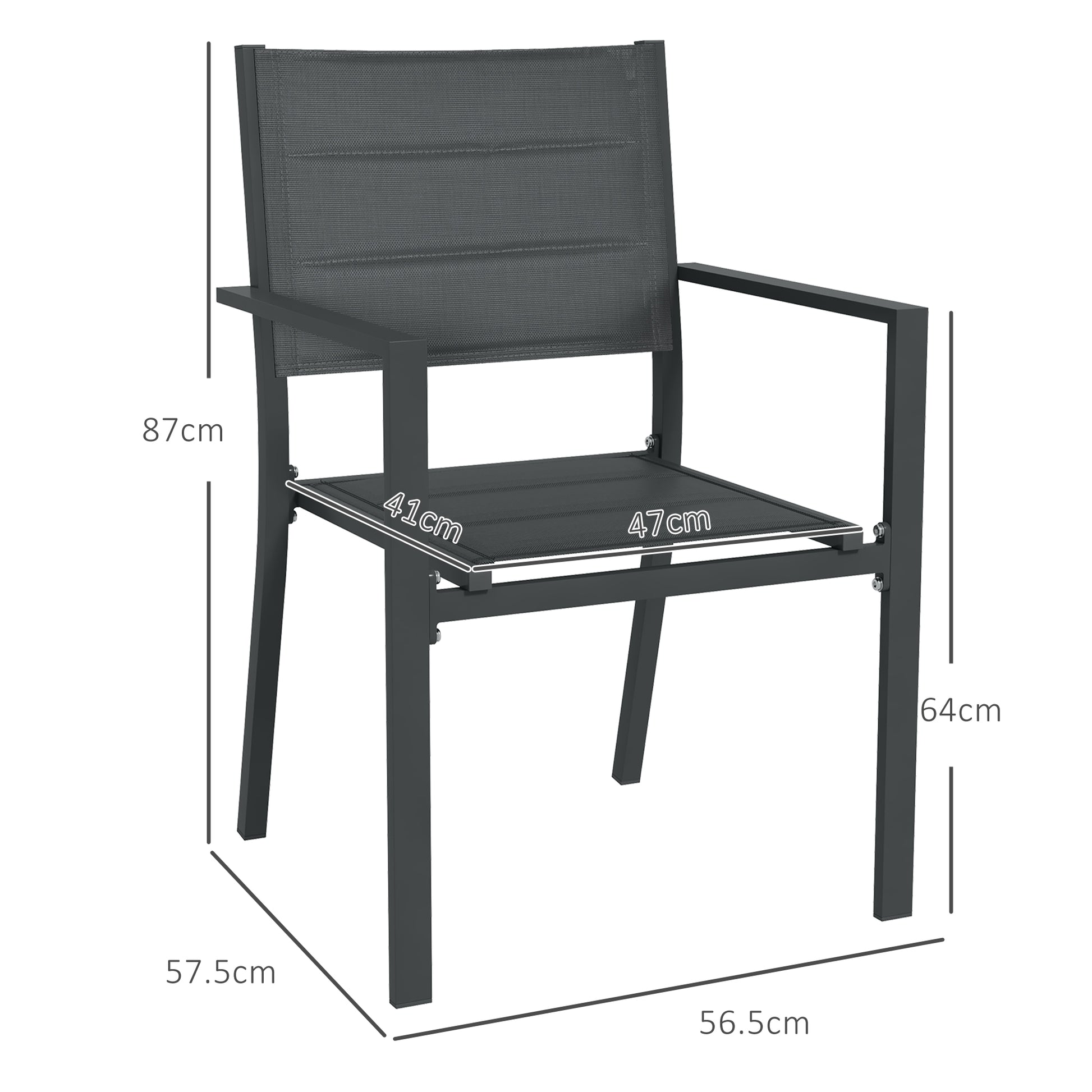 Outsunny Lightweight Cream White Aluminium Garden Chairs Duo – Stackable Design - ALL4U RETAILER LTD