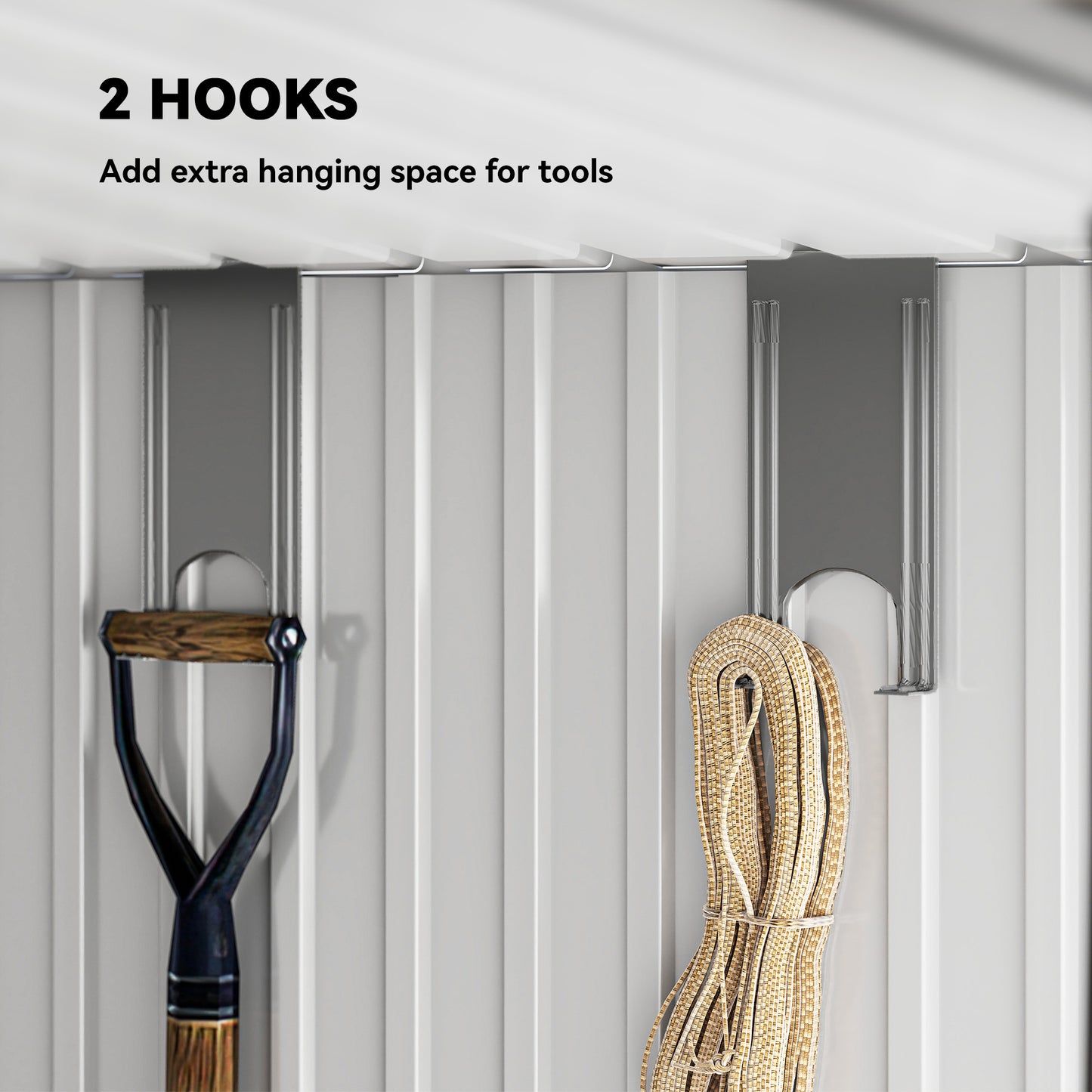 Outsunny Six Point Five By Four Feet Galvanised Metal Shed With Lockable Double Sliding Doors Vents Light Grey