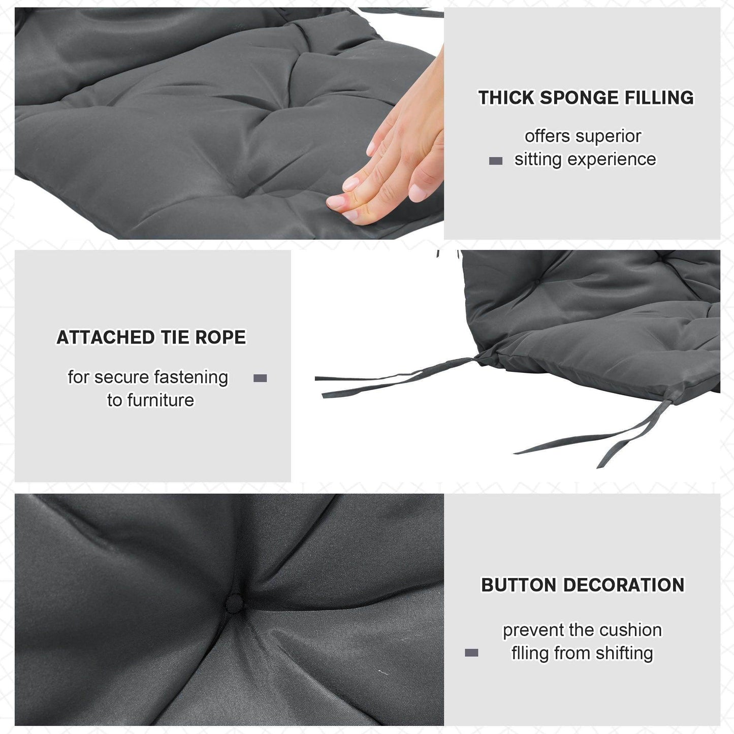 Outsunny Outdoor Cushions: 2-Pack Comfortable Seat Pads - ALL4U RETAILER LTD