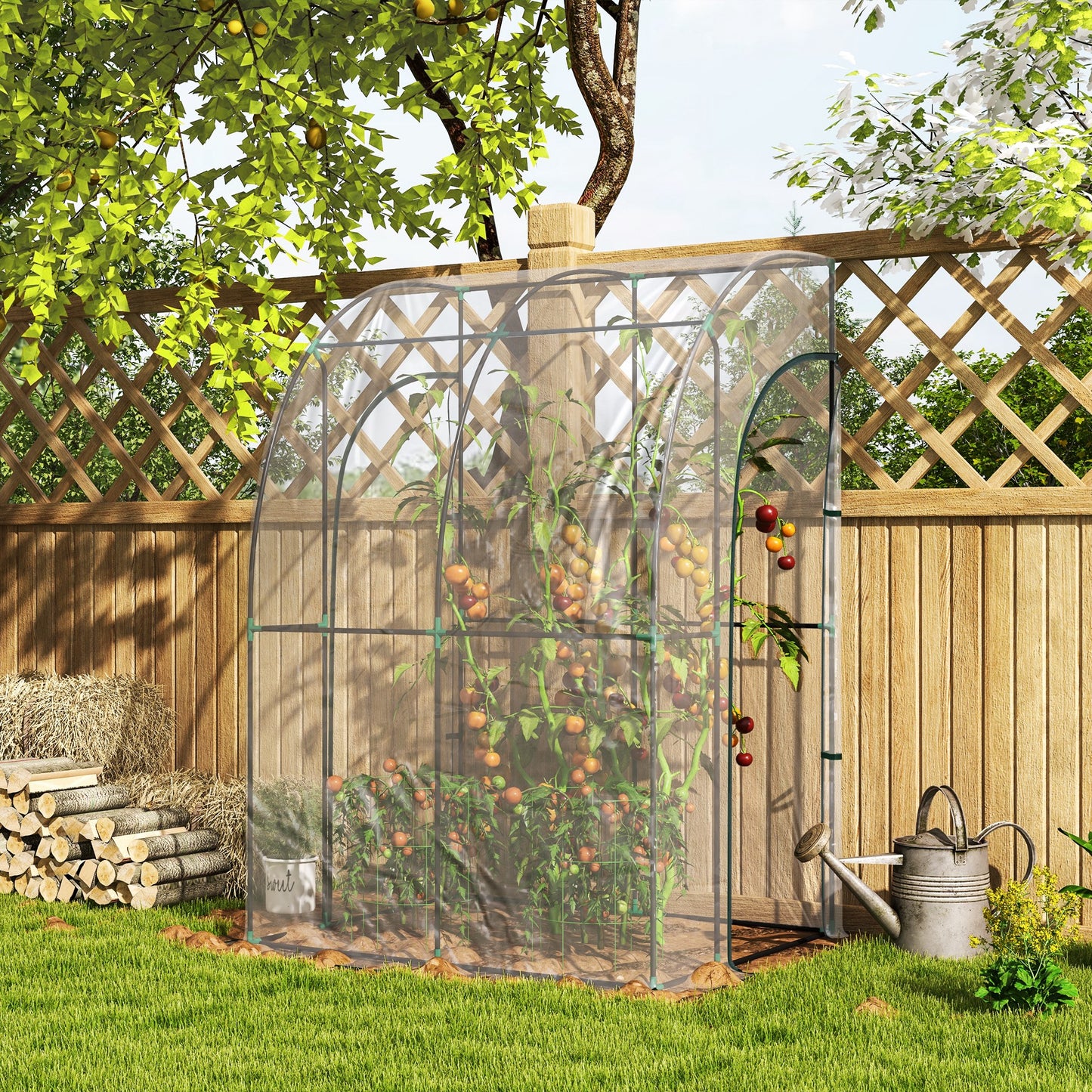 Outsunny 143cm x 118cm Lean-To Garden Greenhouse with Accessories - ALL4U RETAILER LTD