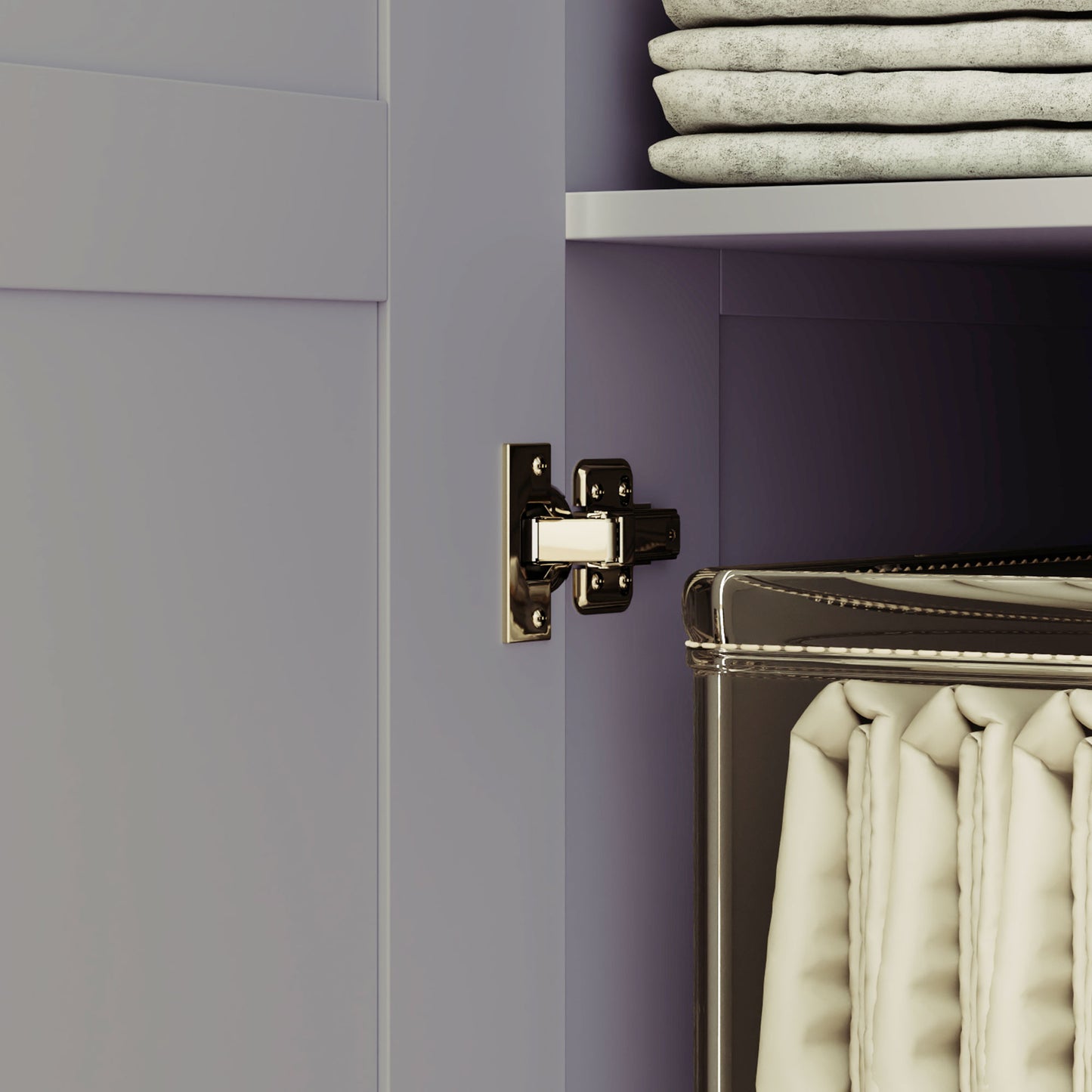 HOMCOM Double Paneled Door Wardrobe With Shelves Grey Soft Close Doors for Bedroom Storage