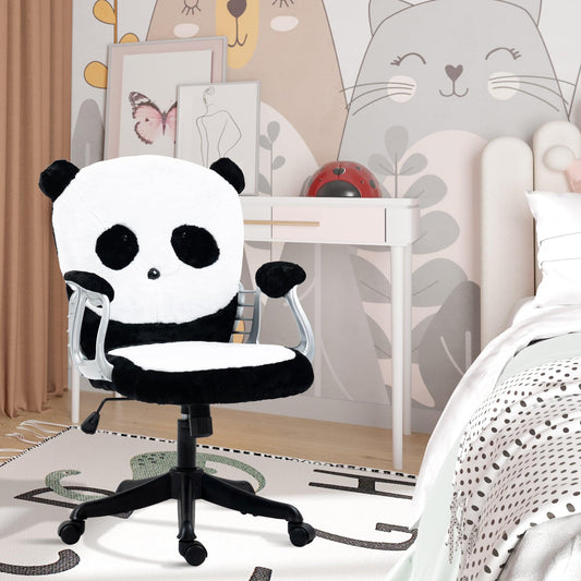 Vinsetto Fluffy Panda Office Chair - Adjustable Height, Tilt Function - ALL4U RETAILER LTD