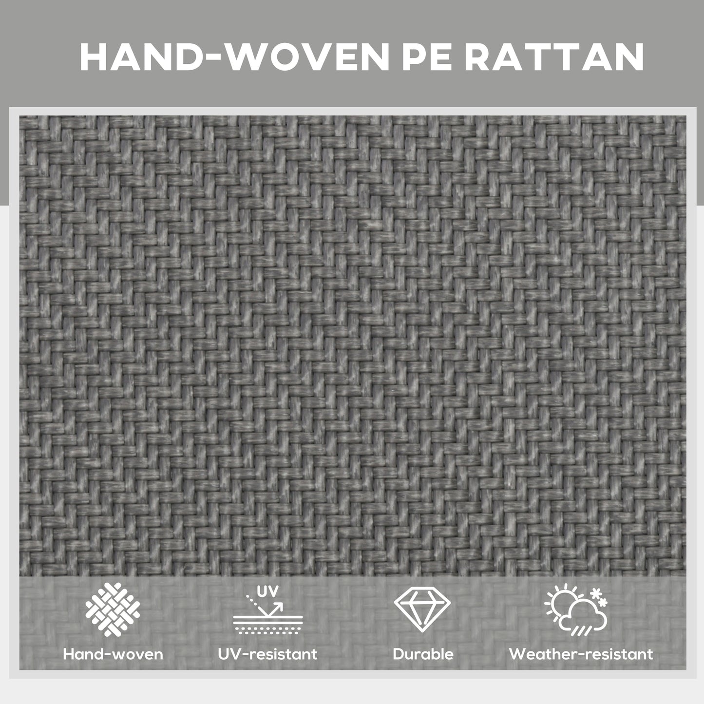 Outsunny Foldable Outdoor PE Rattan Sun Lounger Set Of 2 With Five Level Adjustable Backrest Grey