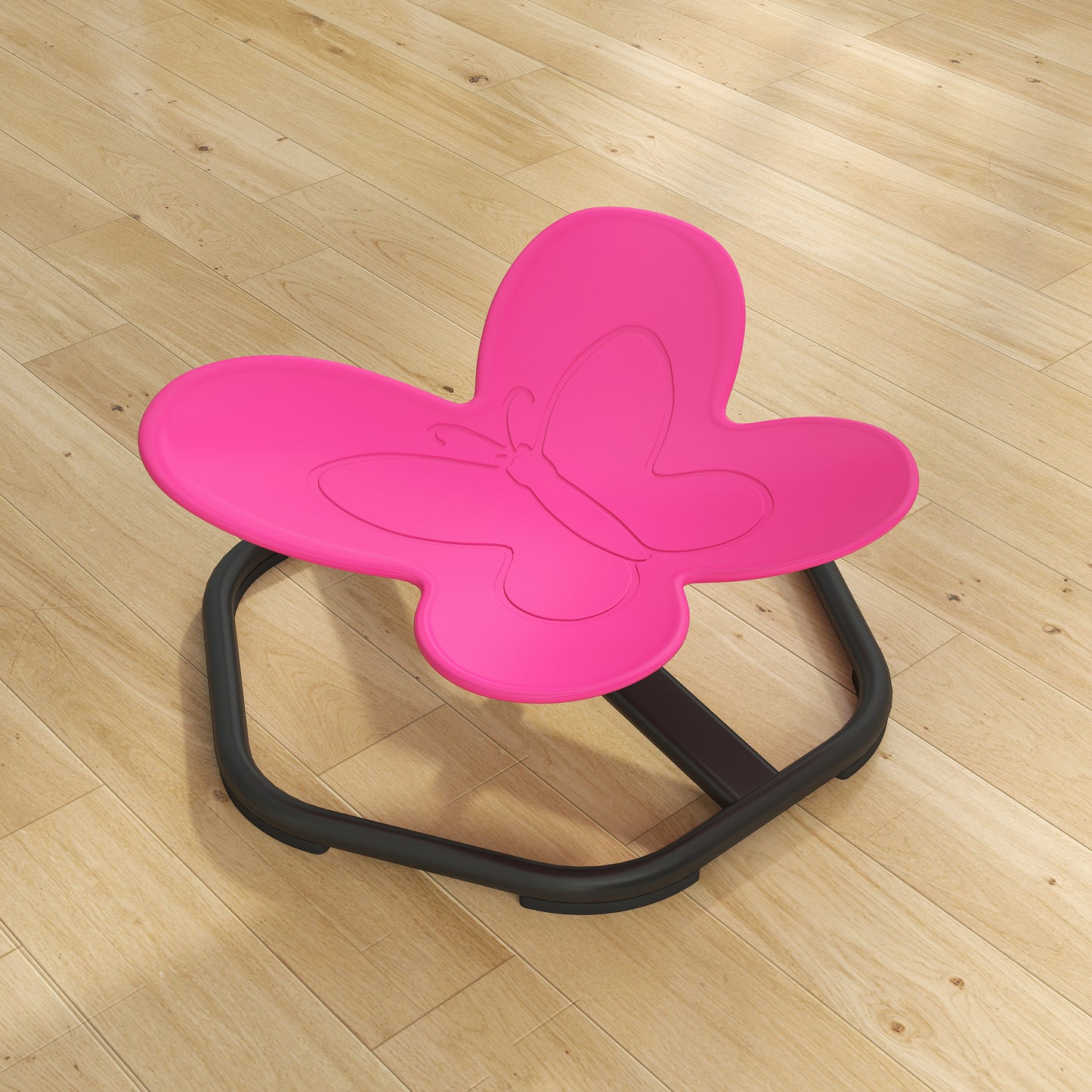 AIYAPLAY Butterfly-Shaped Kids Swivel Chair For Sensory Spinning Balance And Coordination Training Pink