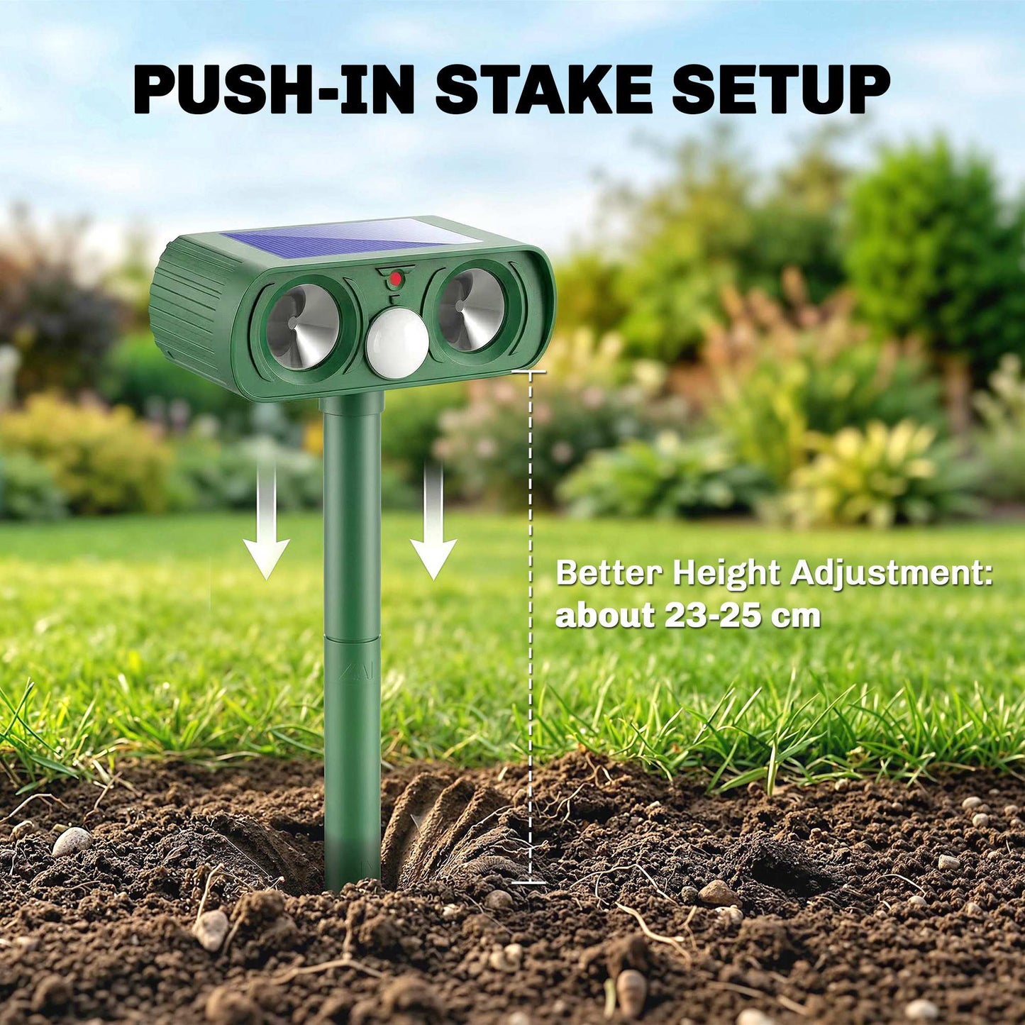 Outsunny Ultrasonic Cat Repellent With PIR Motion Sensor 110 Degree LED Flash Solar Powered Gardens Deterrent UK