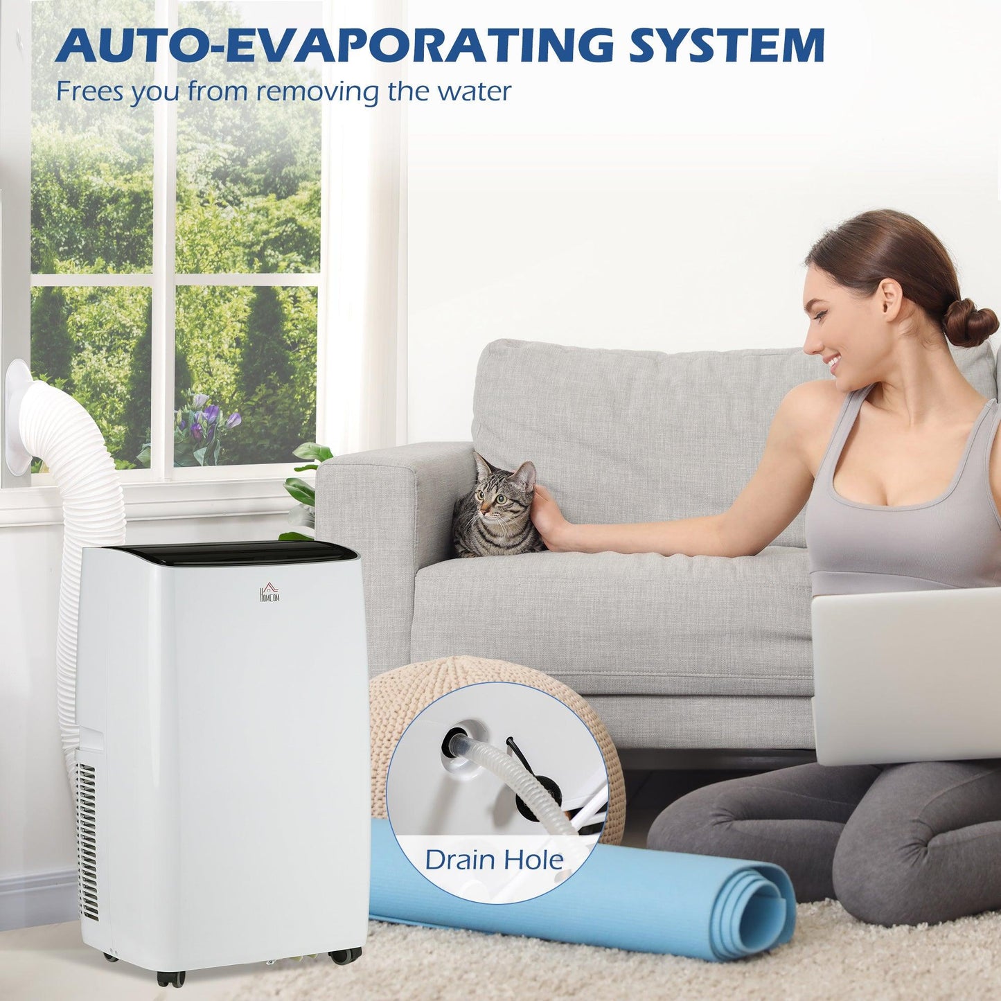 HOMCOM Portable 14,000 BTU AC Dehumidifier with Remote - White - ALL4U RETAILER LTD