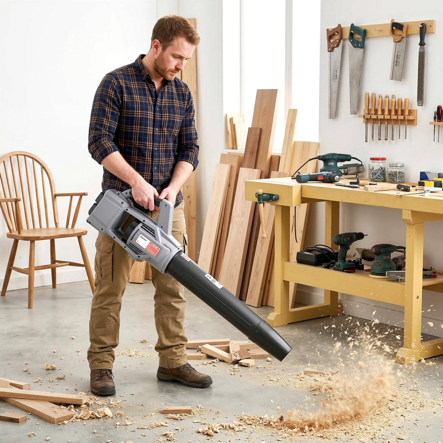 Outsunny Cordless Leaf Blower 2x4000mAh Batteries And Charger 36V Lightweight Garden Blower With 1000W Brushless Motor