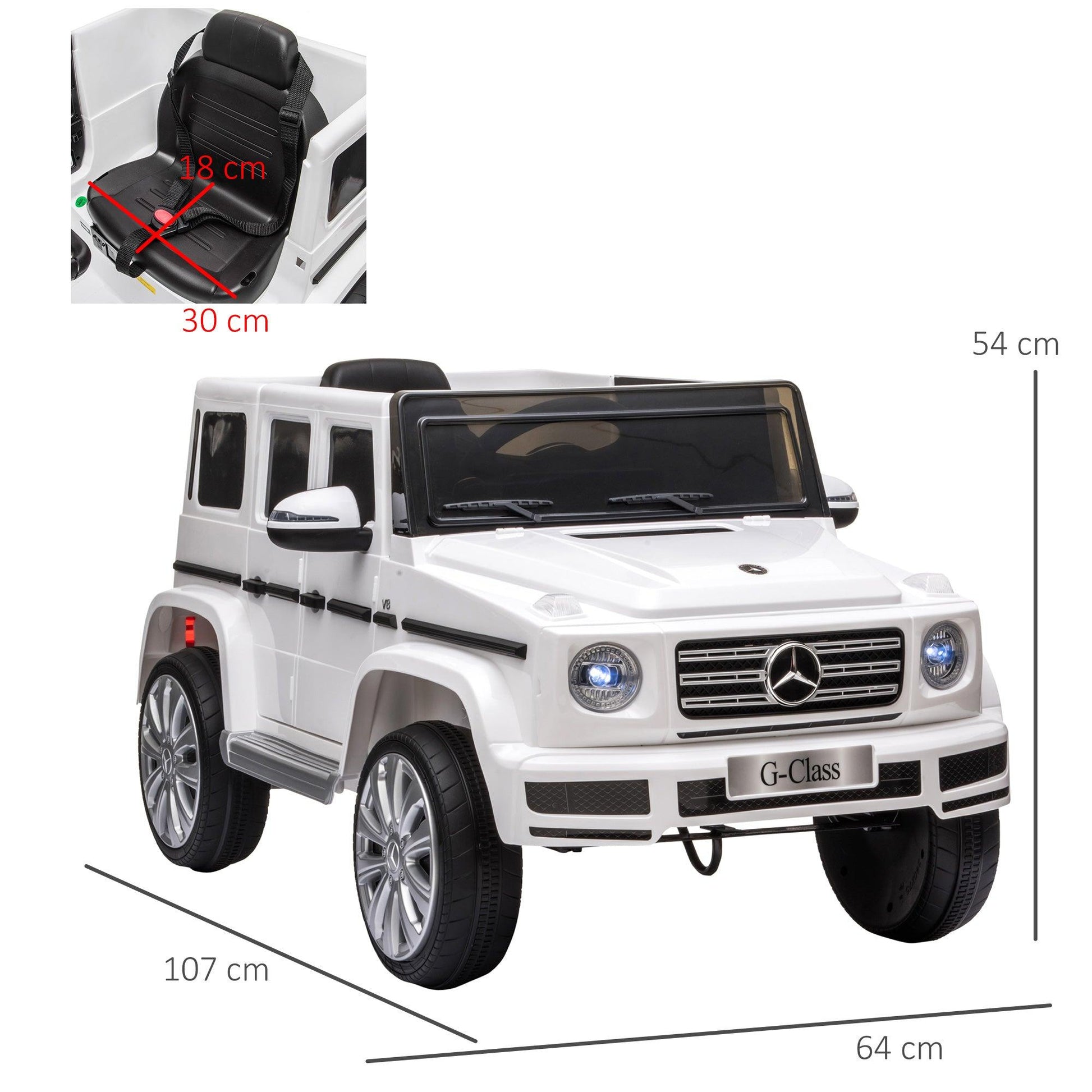 HOMCOM 12V Battery-powered Kids Electric Ride On Car Mercedes Benz G500 - ALL4U RETAILER LTD