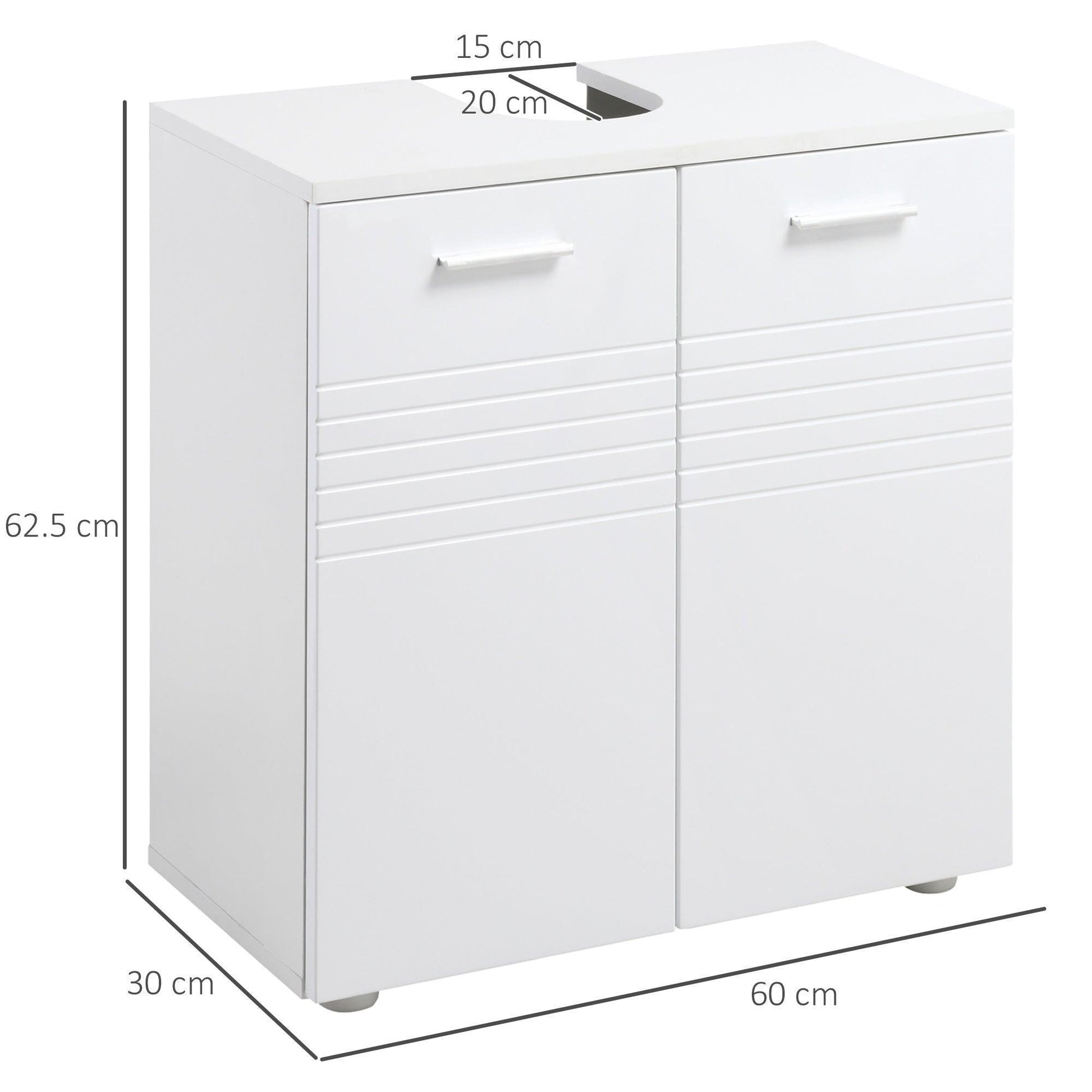 Kleankin White Under Sink Storage Cabinet - ALL4U RETAILER LTD