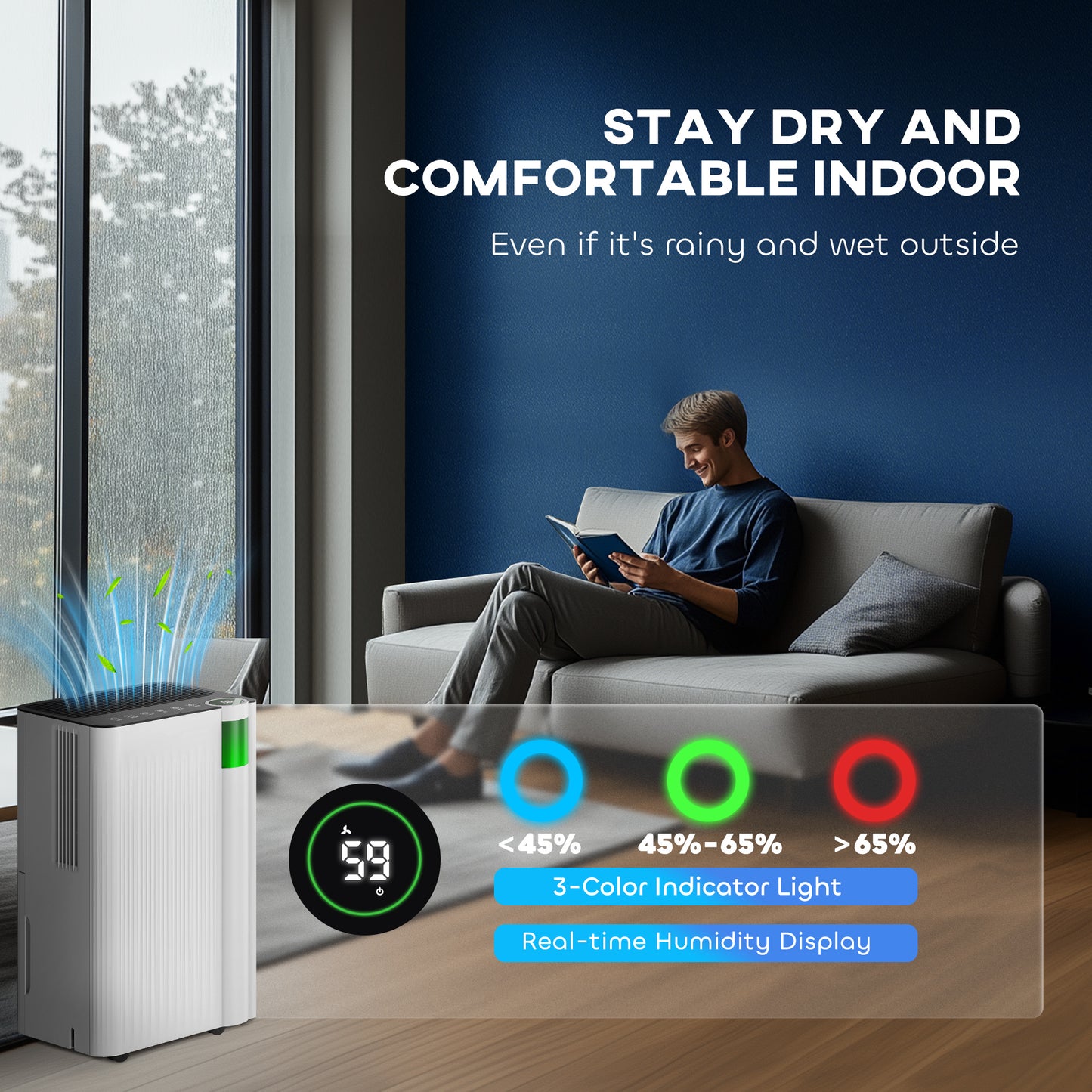 HOMCOM 12 L Per Day Dehumidifier With Filter White 2 L Tank For 10 to 25 Square Meters