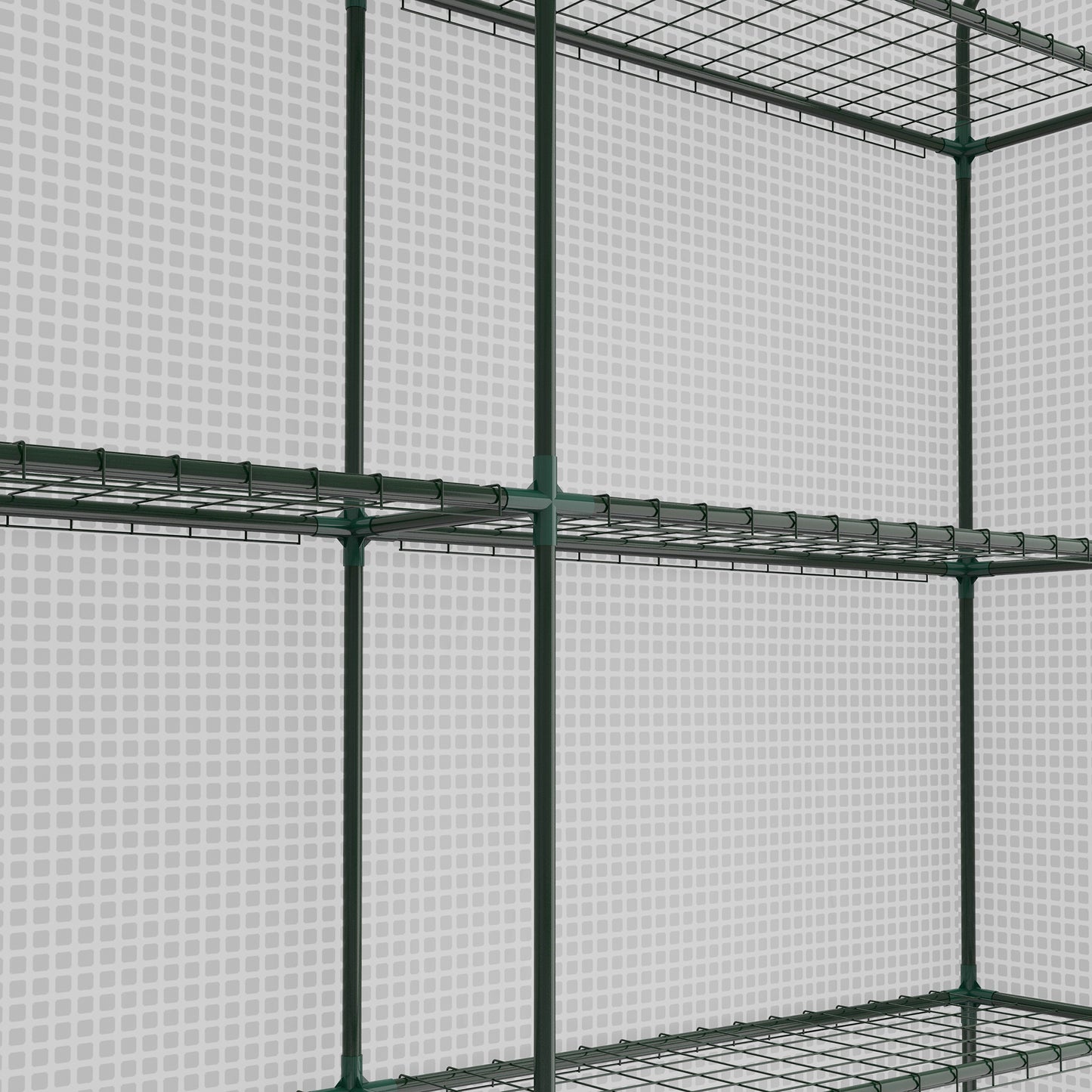 Outsunny 8x6ft Walk In Greenhouse With Shelves White Powder Coated Steel Frame For Outdoor Garden Use