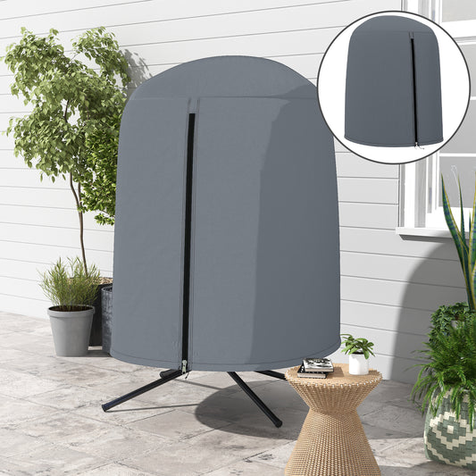 Outsunny 190 X 128cm Hanging Egg Chair Cover Weatherproof PU Coated 420D Outdoor Oxford Fabric Grey