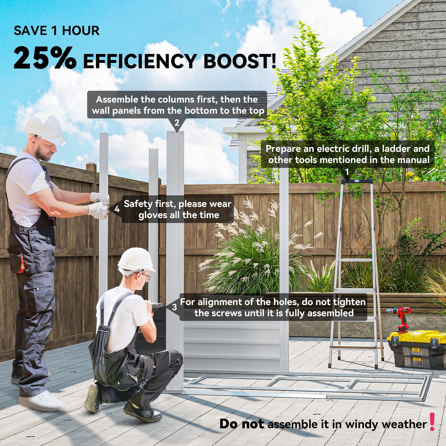Outsunny 7x4ft Garden Shed Easy To Assemble With Galvanised Steel Frame Foundation Kit Double Doors With Lock And Vents
