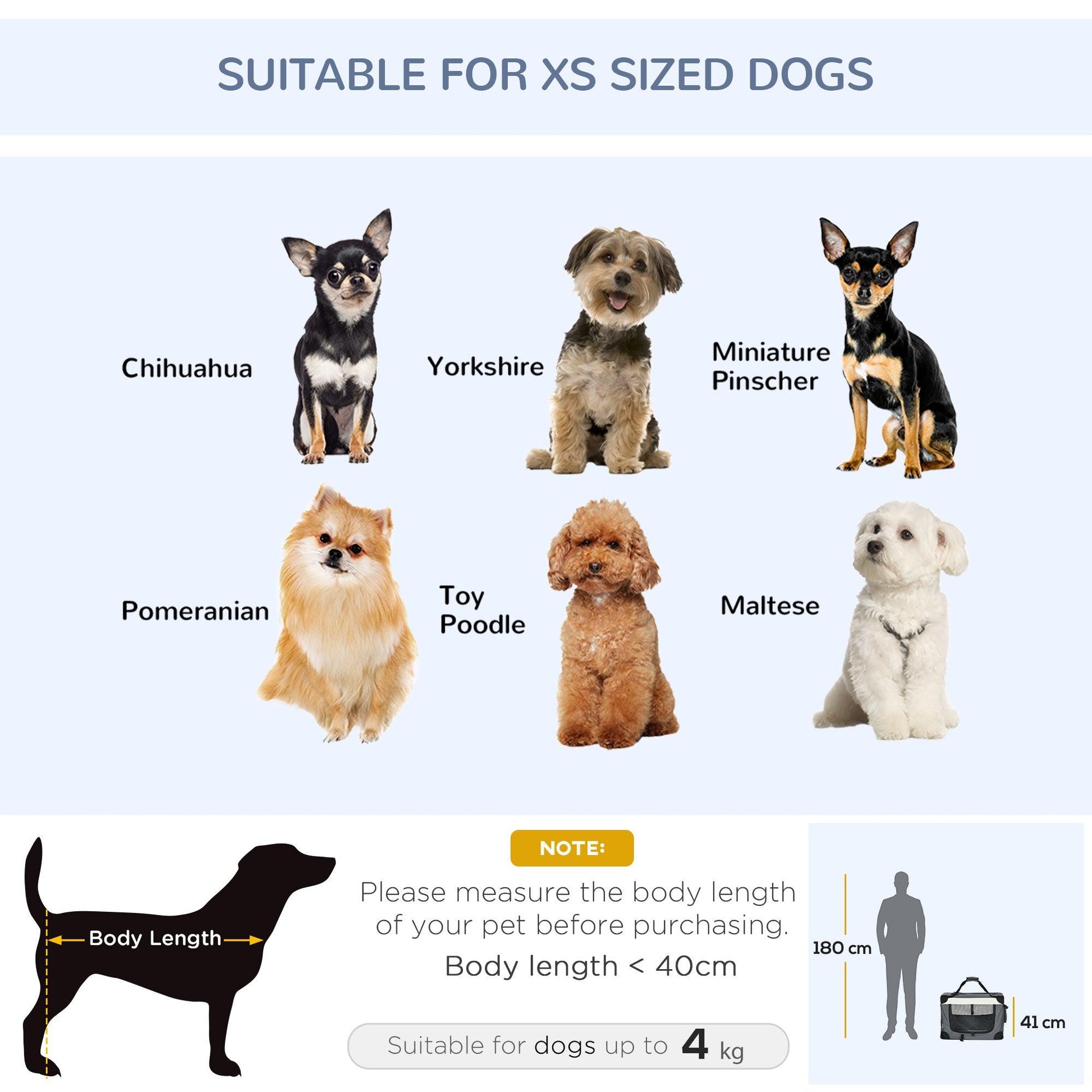 PawHut 60cm Foldable Pet Carrier Bag Soft Travel Dog Crate for Mini Dogs Grey - ALL4U RETAILER LTD
