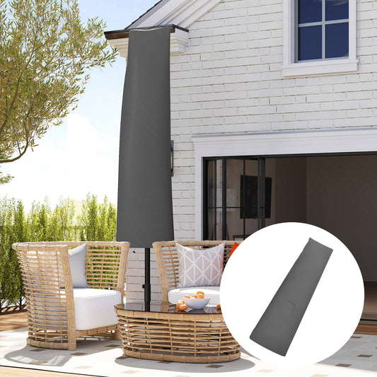 Outsunny Grey Parasol Umbrella Cover Large 300D Oxford Cloth Weather Resistant With Double Stitched Edges