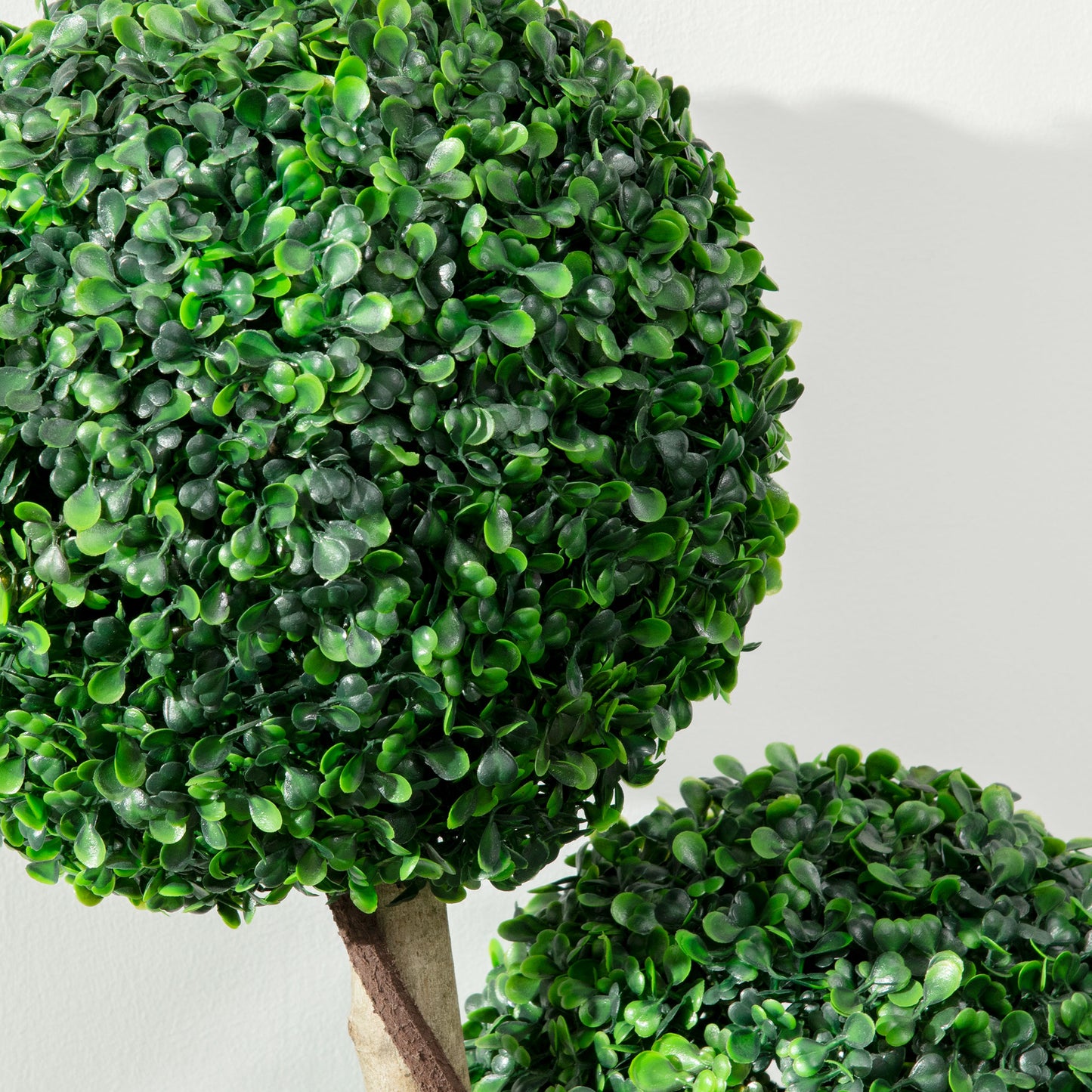 HOMCOM Boxwood Ball Topiary Tree in Pot Decorative Artificial Plant for Indoor Outdoor Decor 90 Cm Dark Green
