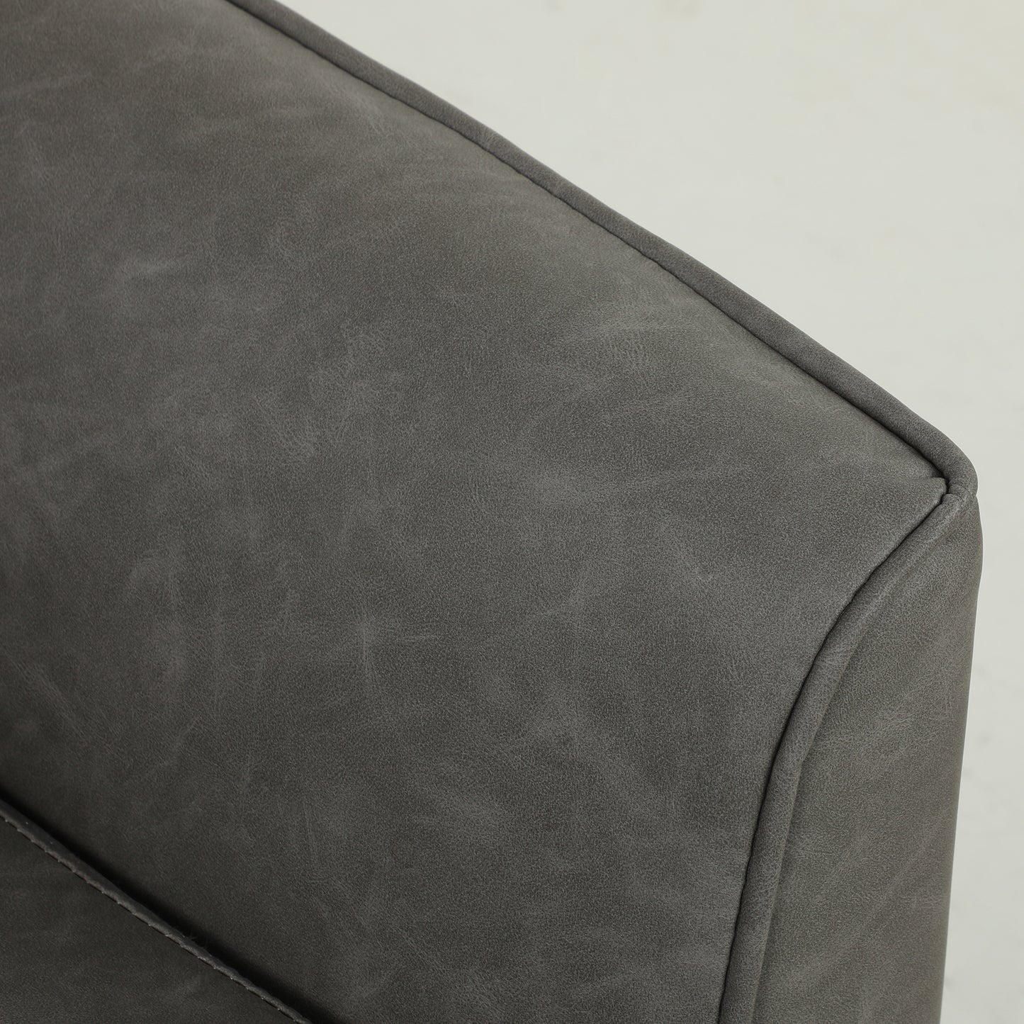 HOMCOM 2 Seater Sofa 132 Cm For Small Spaces With Solid Wood Legs And 2 Pillows In Grey Pebbled PU Leather