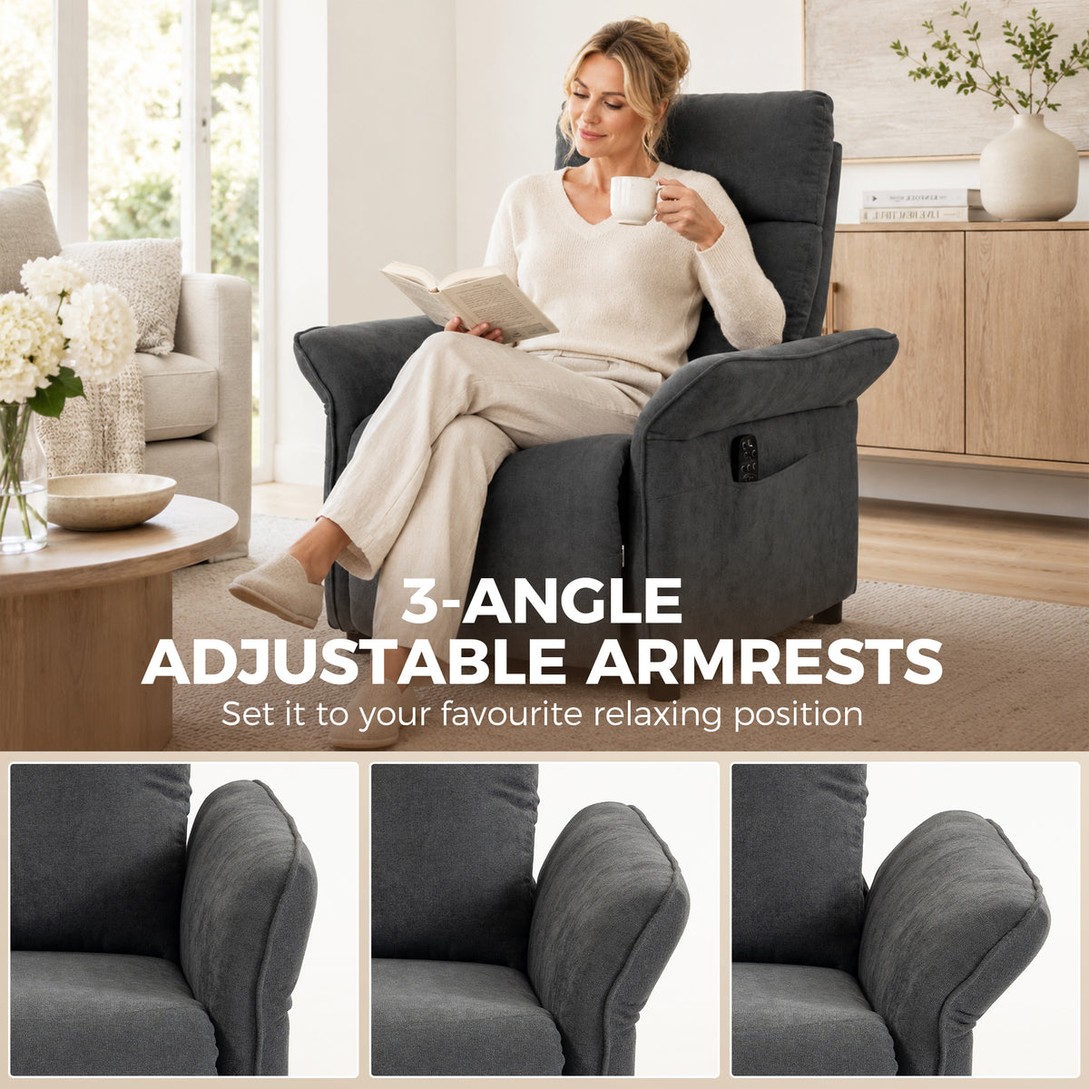 Homcom Push Back Recliner With Massage And Lower Back Heat