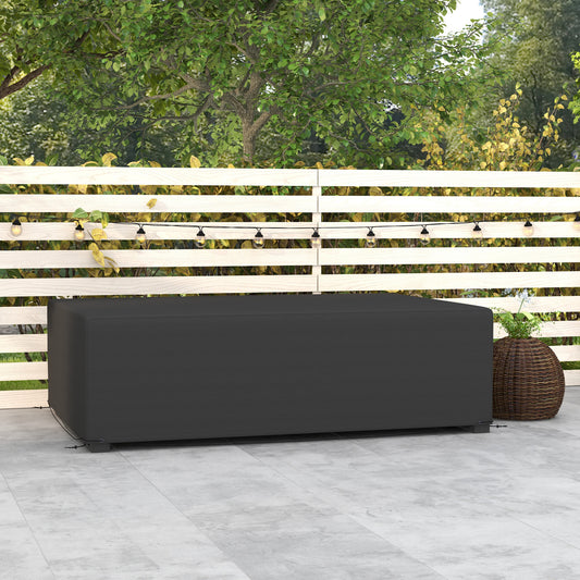 Outsunny Furniture Cover Waterproof Anti UV 600D Heavy Duty Oxford Fabric Rectangular Sofa Table Black 245x165x66 cm