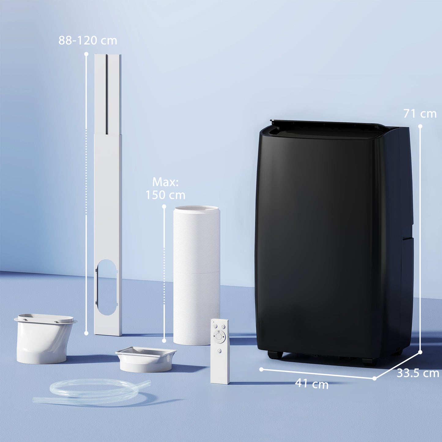 HOMCOM Portable Air Conditioner 14000 BTU 4 In 1 Unit Dehumidifier Cooling Fan With Child Lock For 40 Square Meters