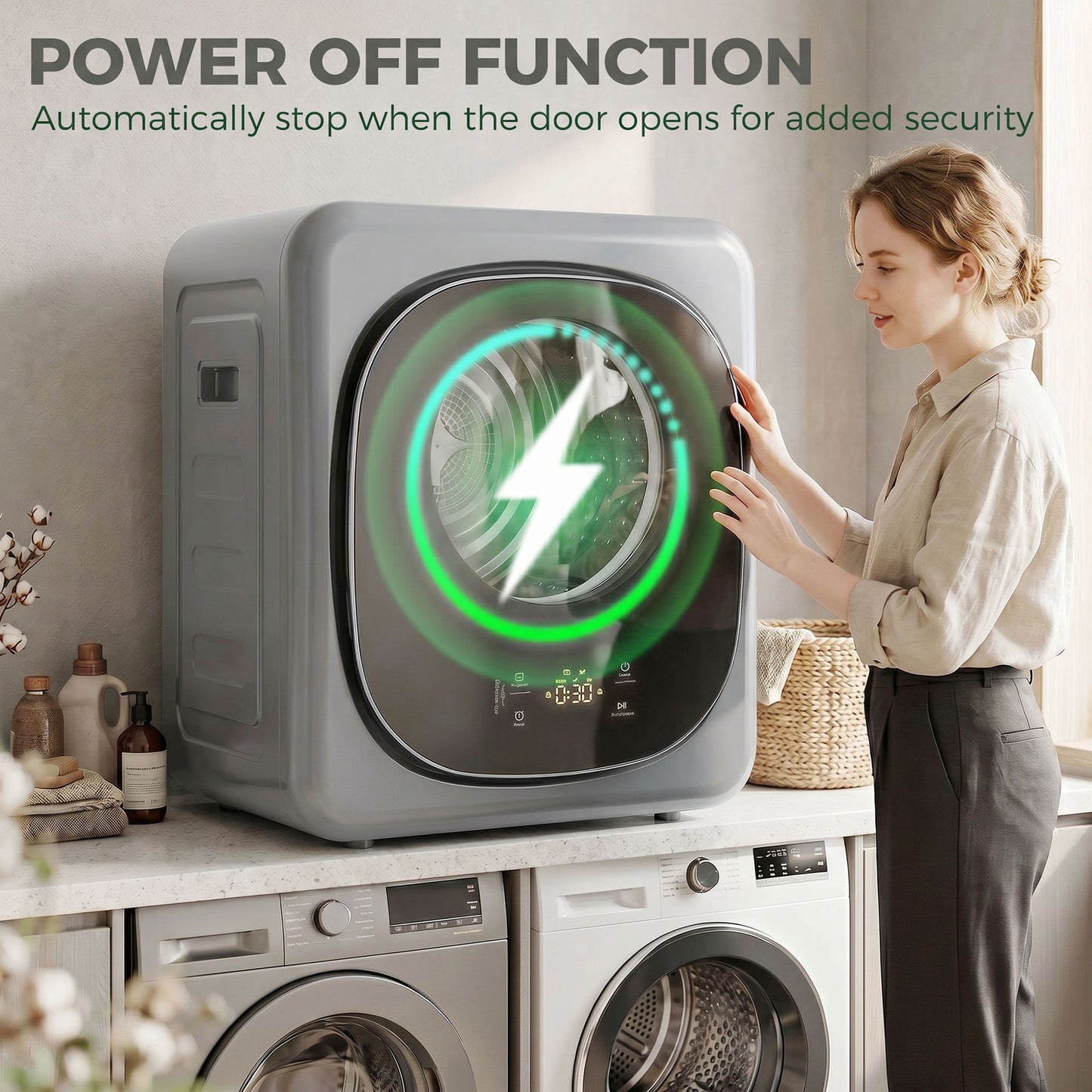 HOMCOM 4kg Vented Tumble Dryer 5 Drying Modes 800W Compact Freestanding Front Tumble Dryer Silver