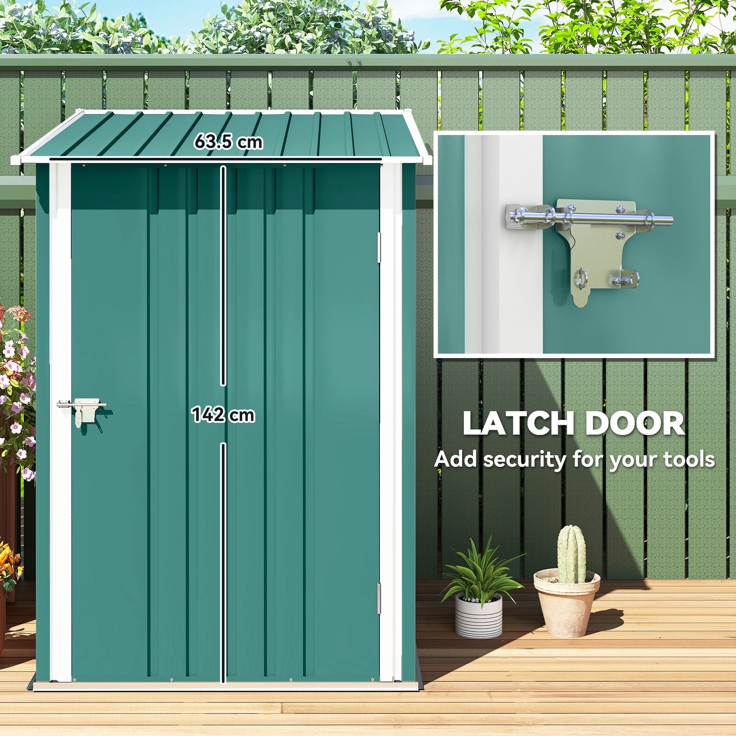 Outsunny Lean To Steel Garden Shed 3.3 By 3.4 Feet With Locking Door Green Galvanised Steel
