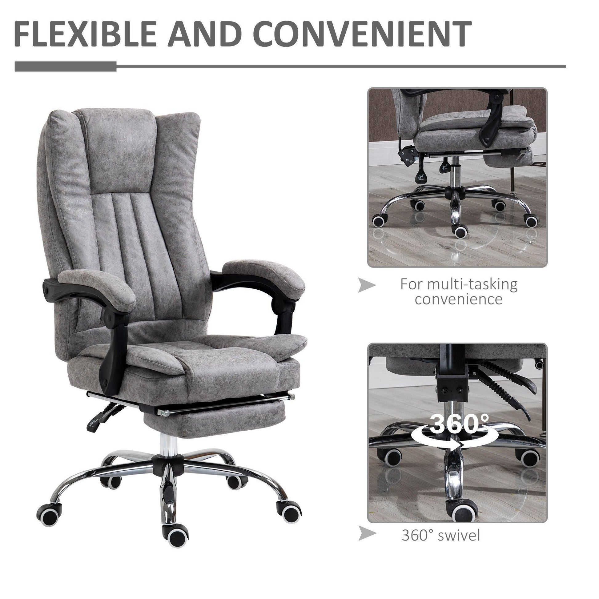 Vinsetto Office Chair with Reclining Function & Footrest - ALL4U RETAILER LTD