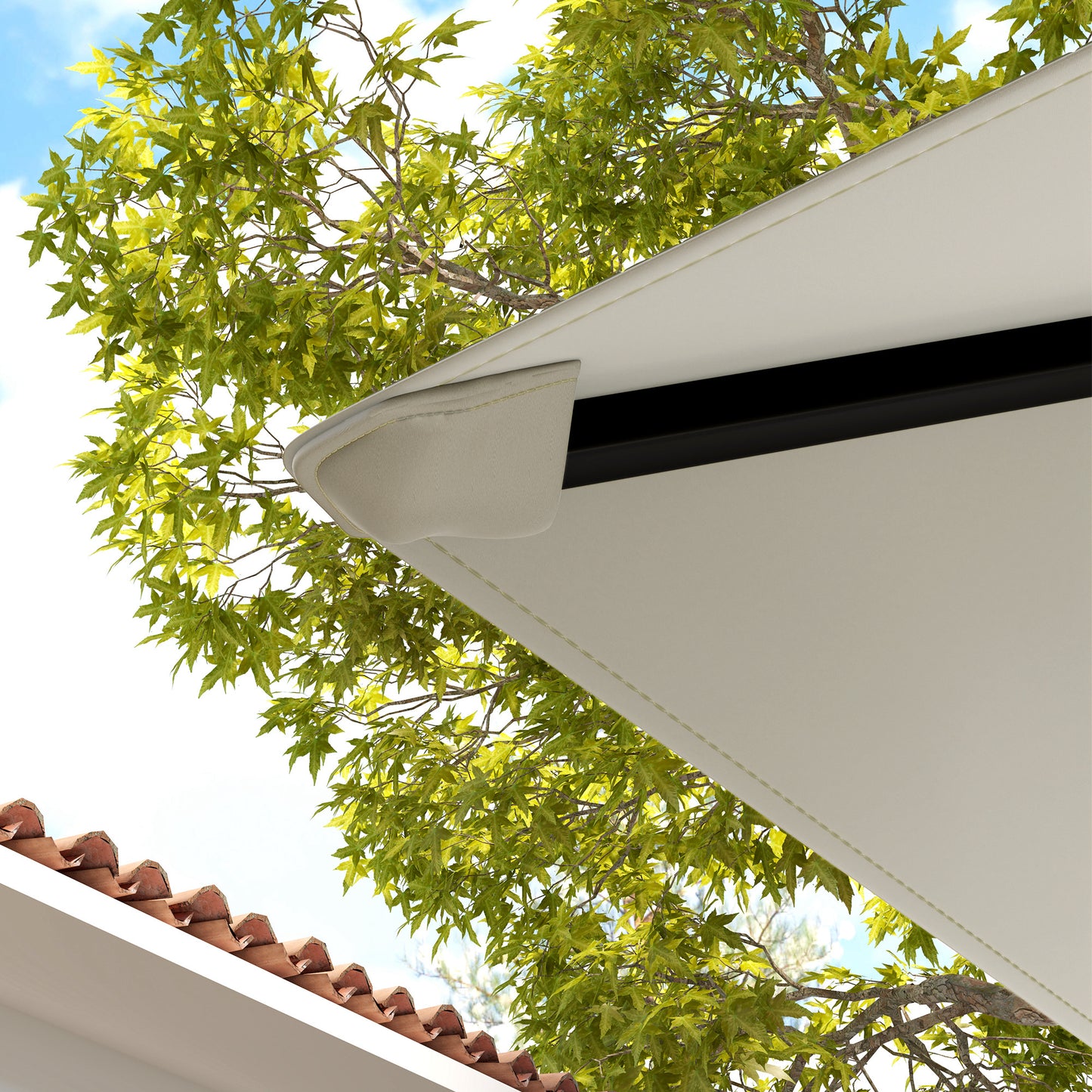 Outsunny 3 x 3m Gazebo Canopy Replacement for 01-0867 Series Light Grey PA-Coated Polyester UPF30 Sun Protection