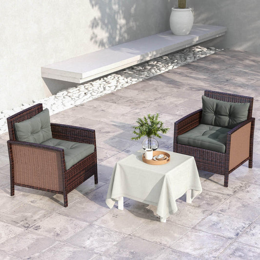 Outsunny Light Grey 4-Piece Outdoor Chair Cushion Set for Ultimate Comfort - ALL4U RETAILER LTD