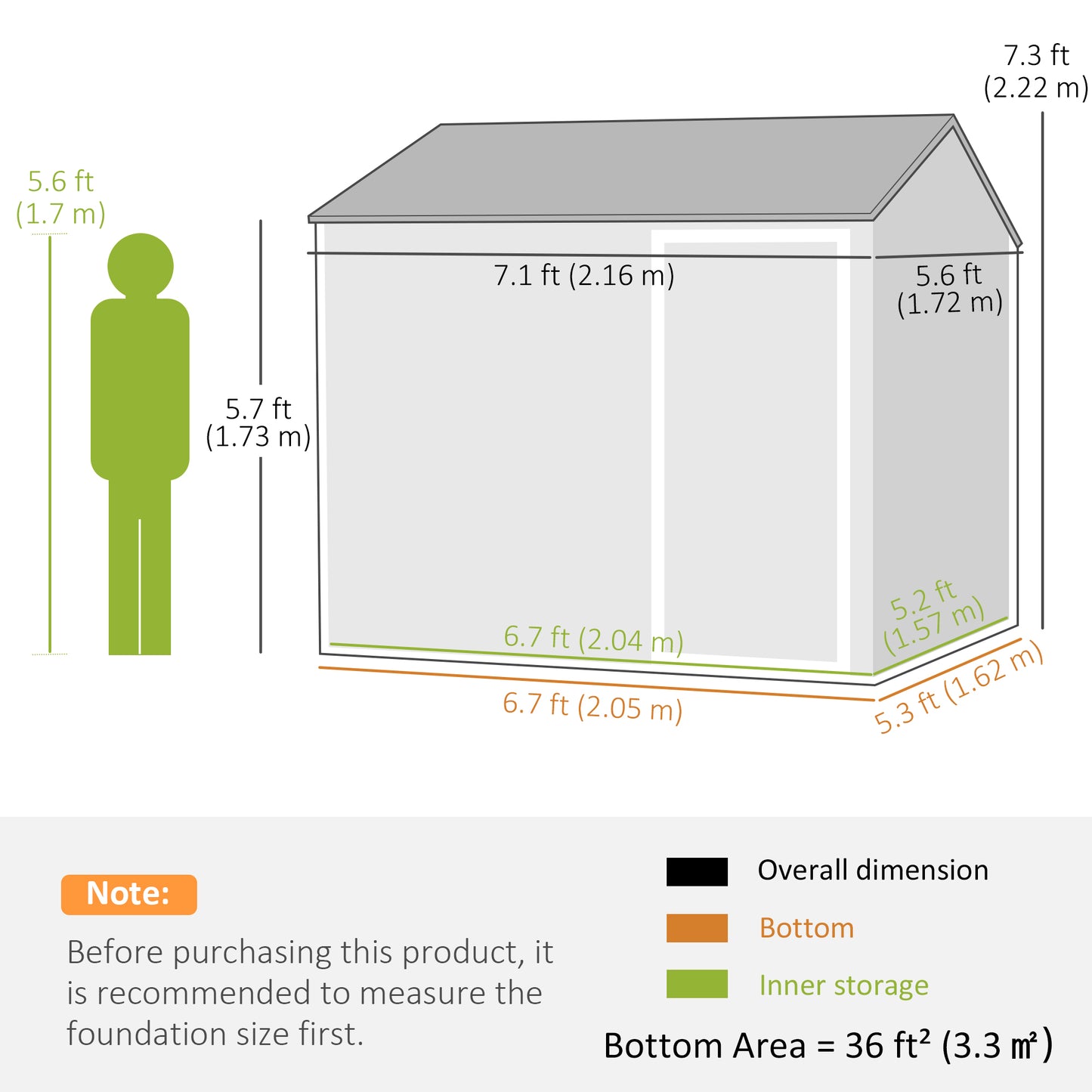 Outsunny 7 By 6ft Galvanised Garden Shed With Latch And Steel Frame Dark Grey Outdoor Storage