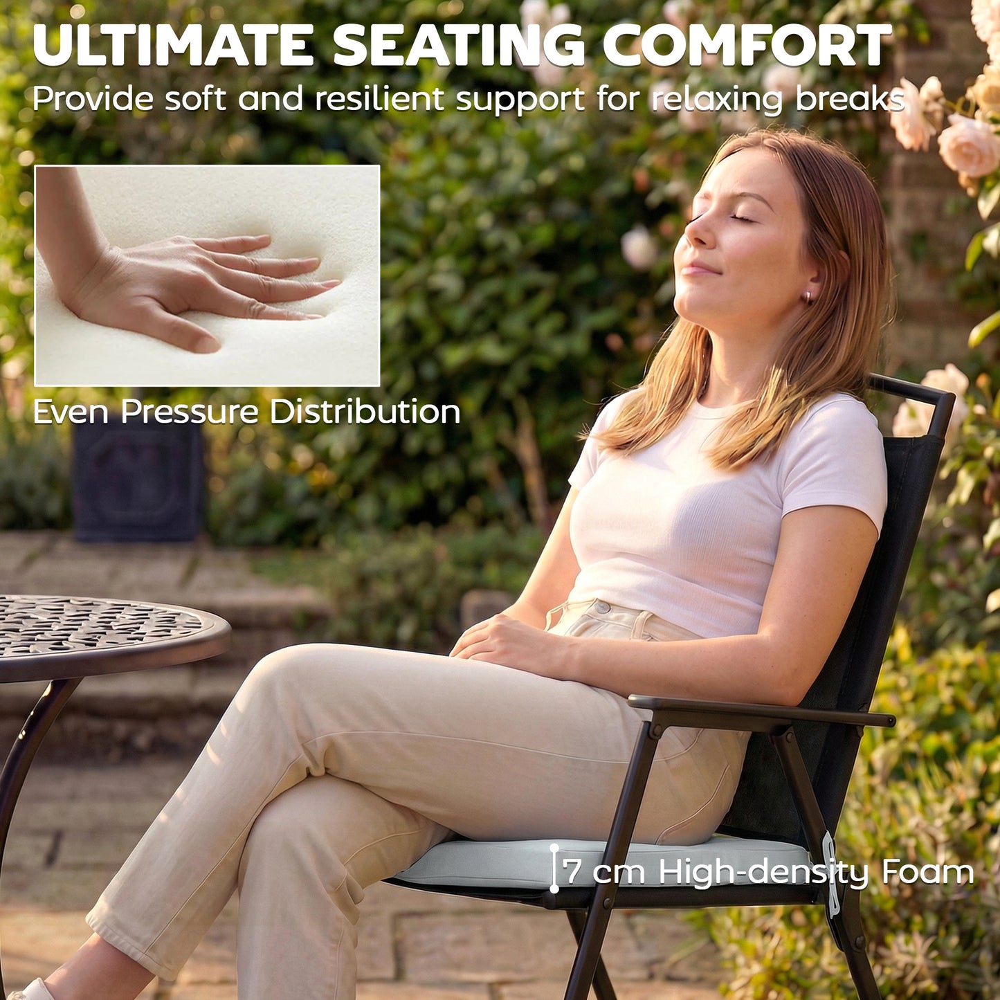 Outsunny 6 Pack Outdoor Seat Cushions With Machine Washable Covers Water Repellent Light Grey