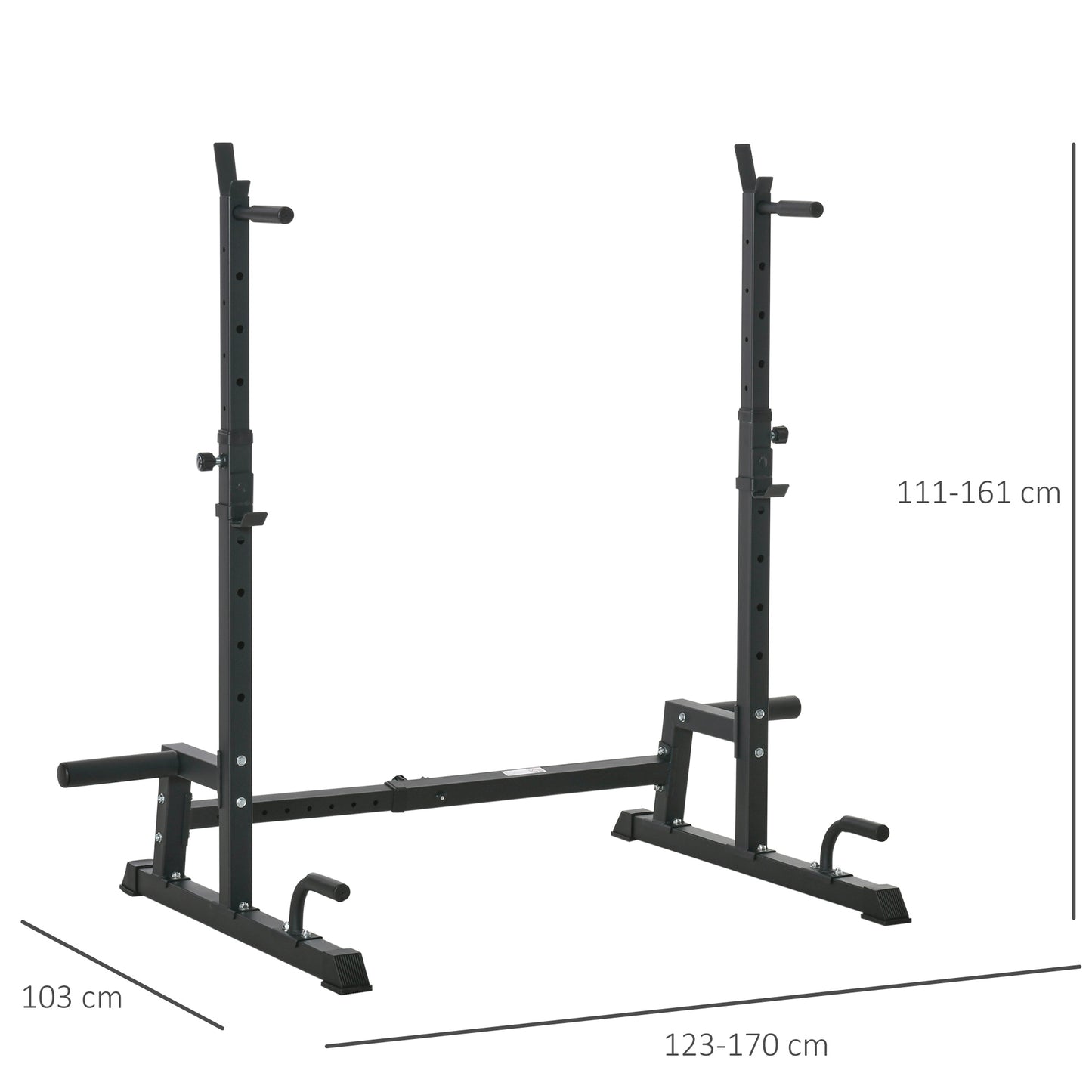 HOMCOM Heavy-Duty Adjustable Barbell Squat Rack and Weight Lifting Bench Station for Home Gym, Black - ALL4U RETAILER LTD