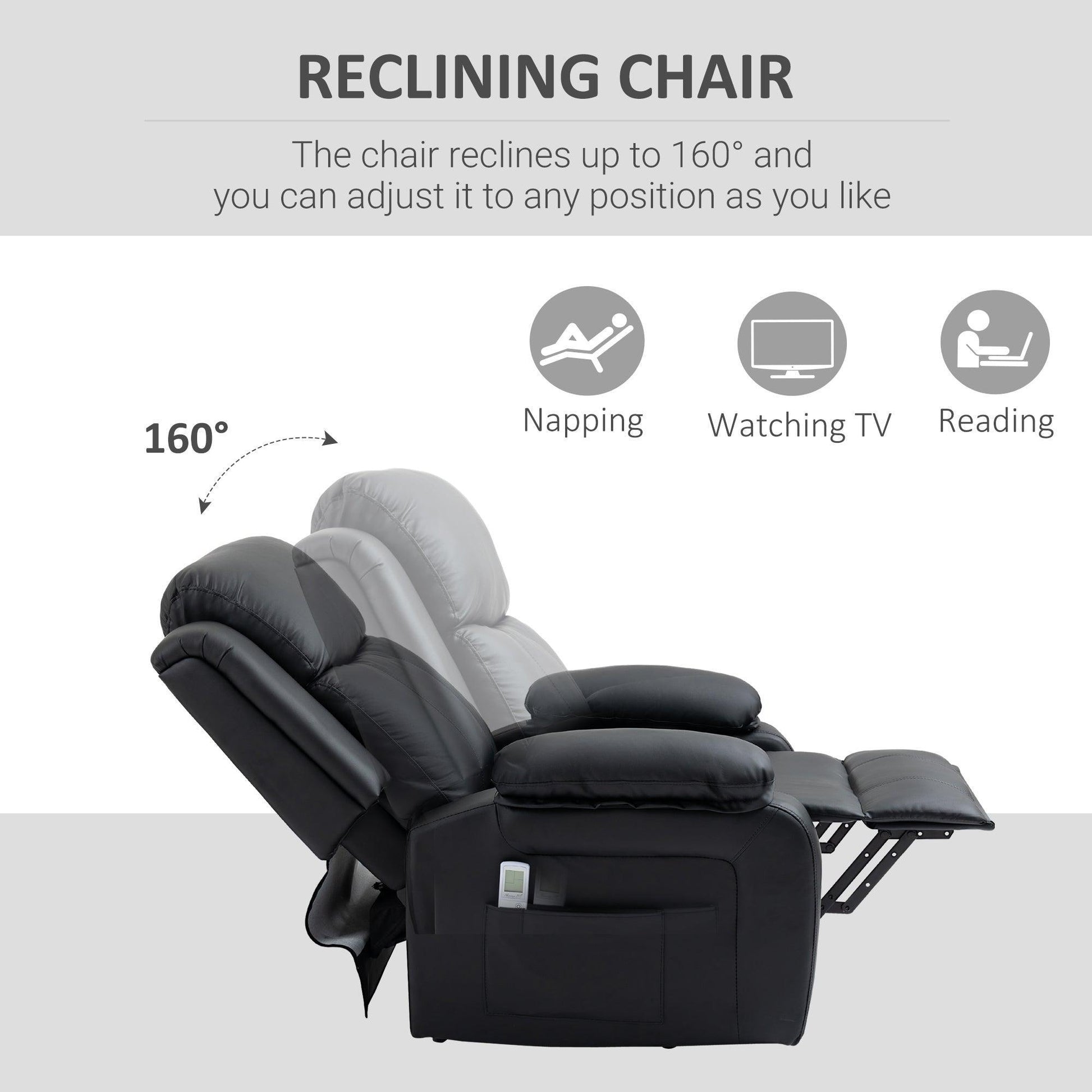 HOMCOM Electric Power Lift Recliner Chair with Massage - ALL4U RETAILER LTD