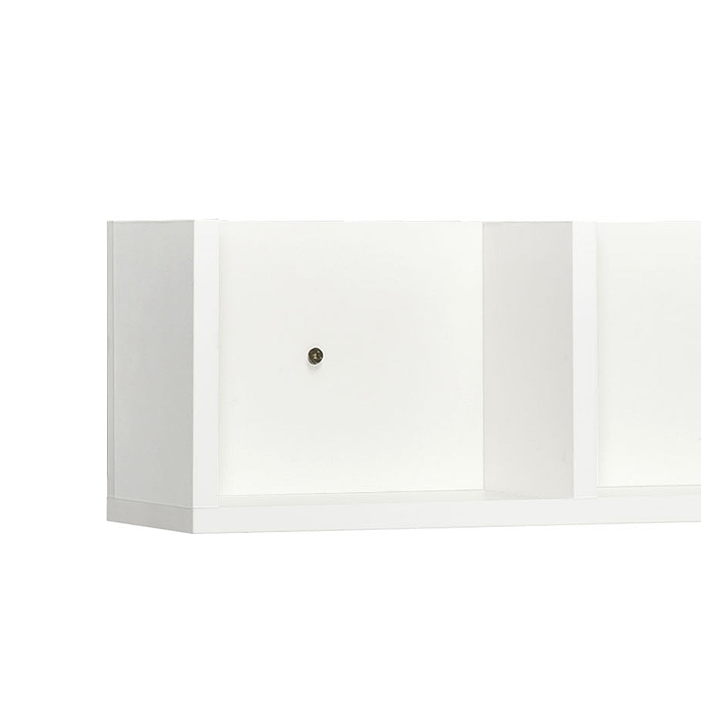 HOMCOM Wall Mount CD DVD Storage Rack 4 Cubes White Set Of 2 Wooden Shelf Organiser Unit
